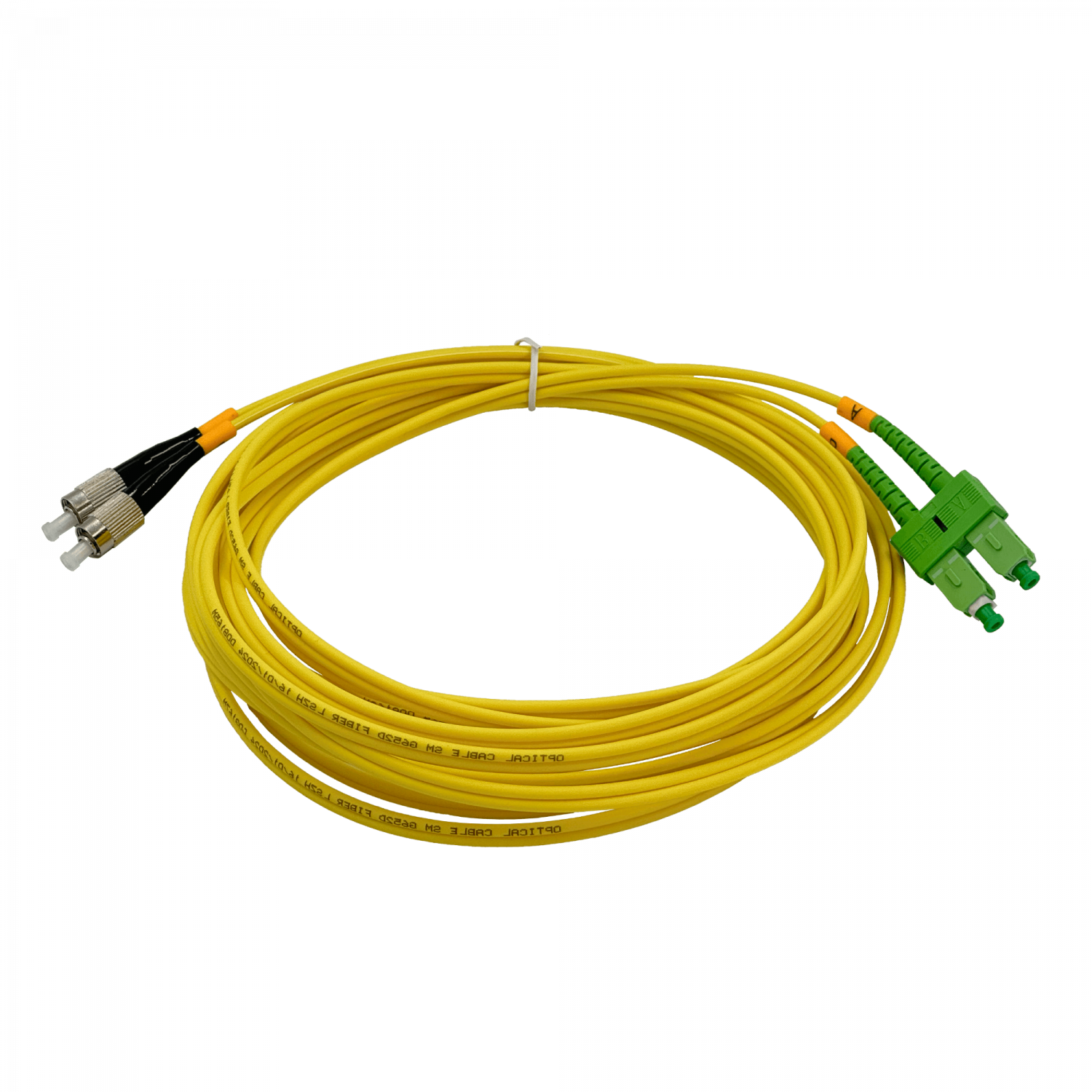 Cable fibra optica 5m SC/APC-FC/UPC Monomodo SM Duplex Jumper 9/125um 3mm JFSAF5 3