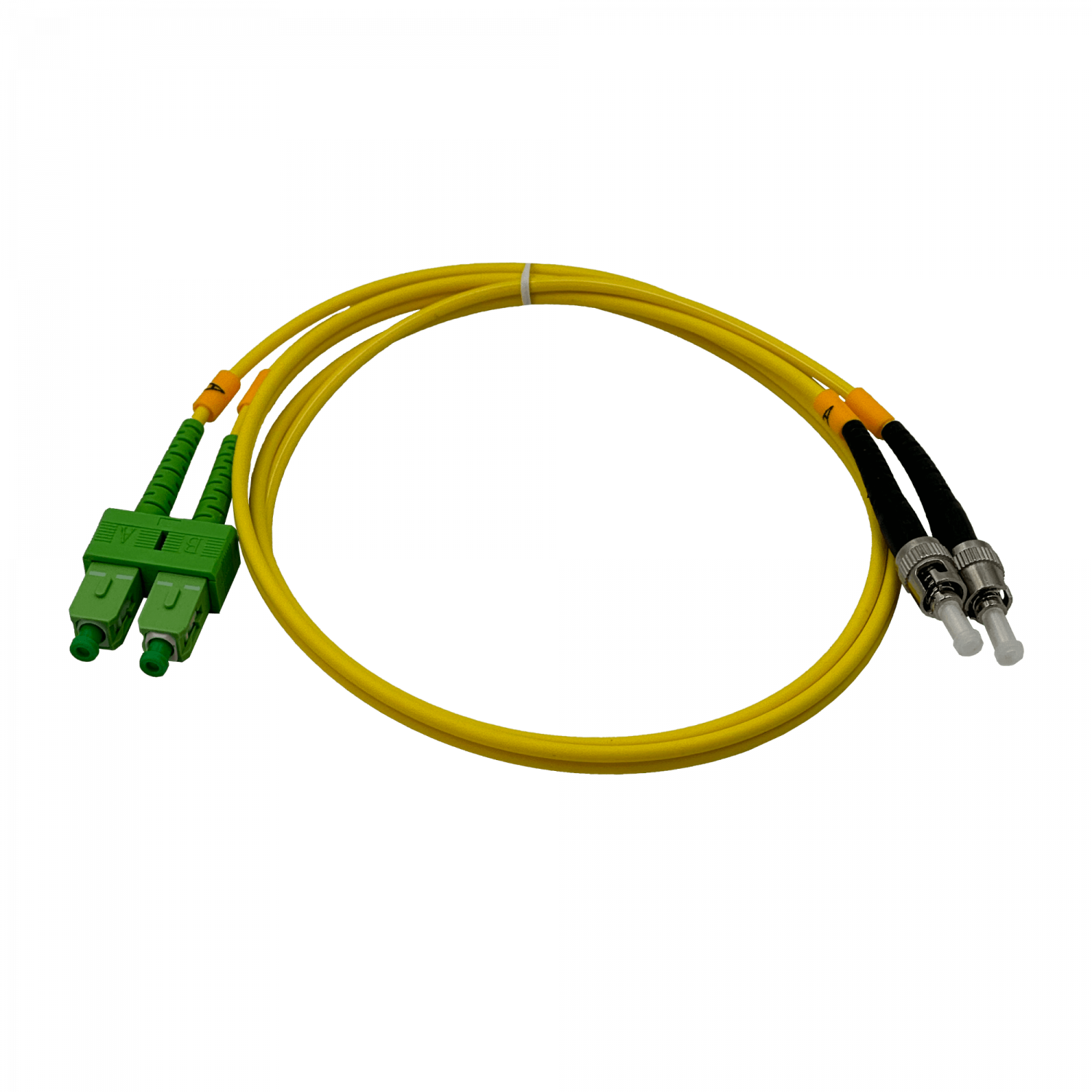 1mt SC/APC-ST/UPC MonoModo SM Duplex Jumper Cable Fibra 9/125um 3mm 2