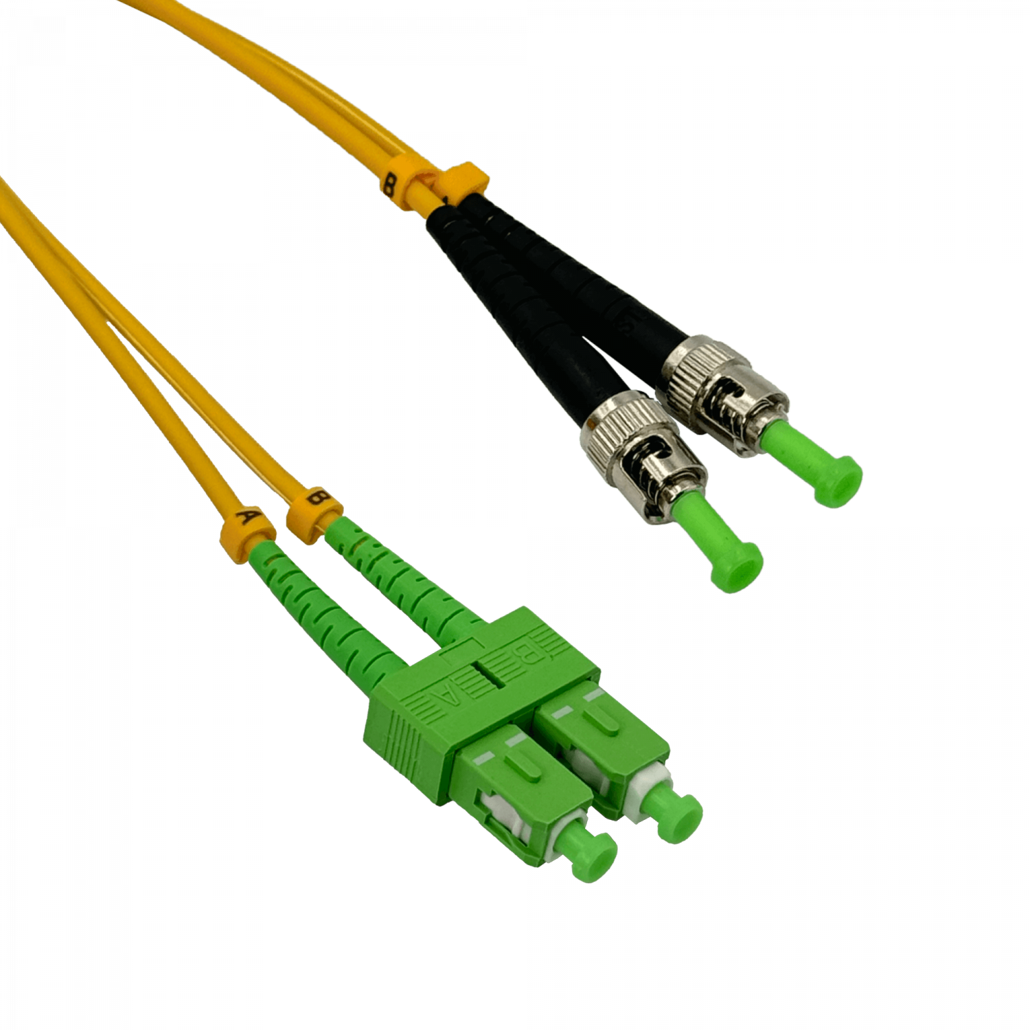 1mt SC/APC-ST/APC MonoModo SM Duplex Jumper Cable Fibra 9/125um 3mm 1