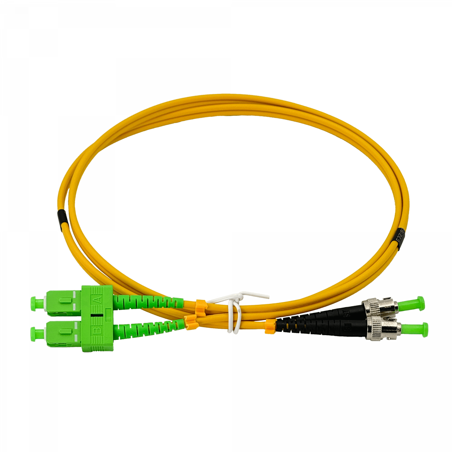 1mt SC/APC-ST/APC MonoModo SM Duplex Jumper Cable Fibra 9/125um 3mm 2