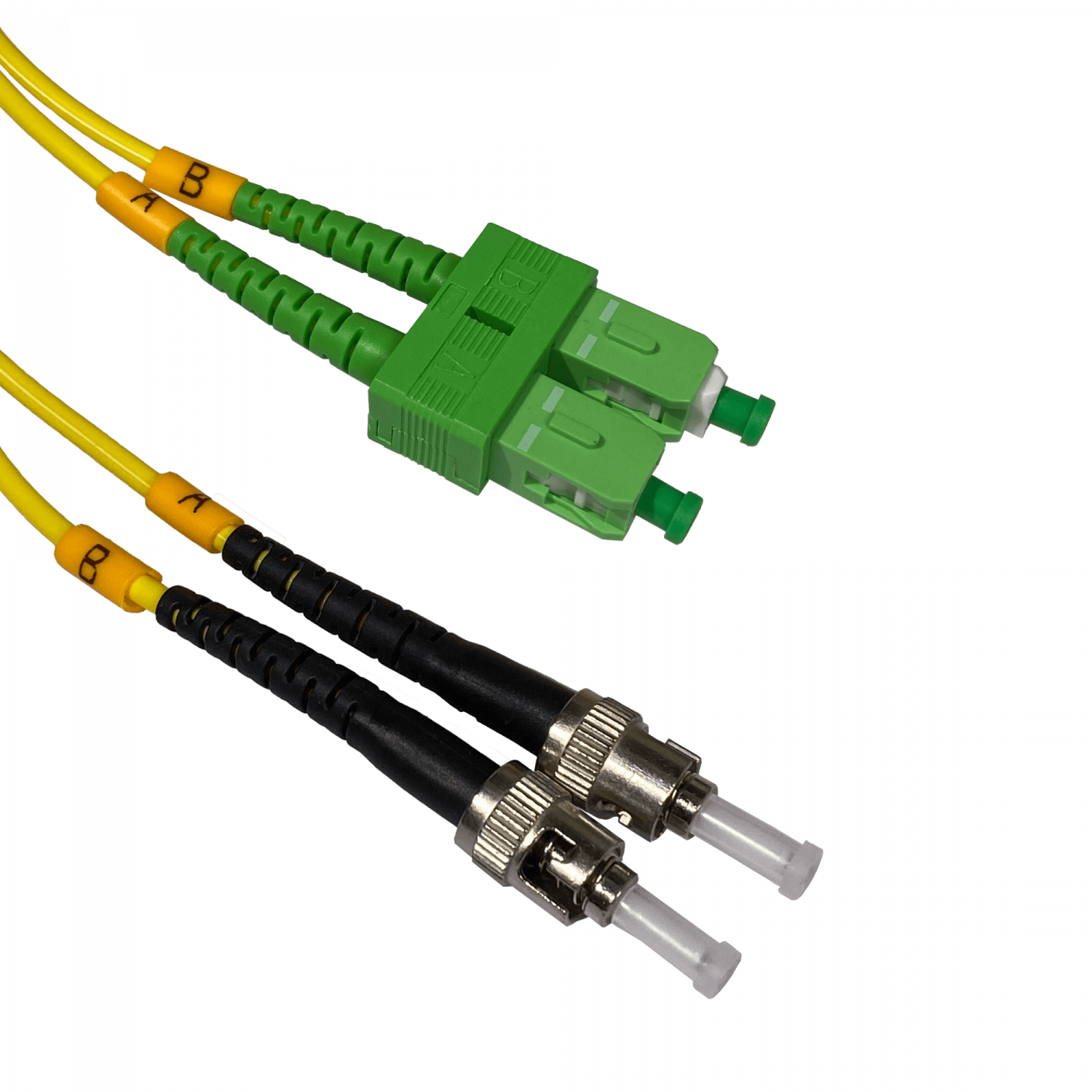 5mt SC/APC-ST/UPC MonoModo SM Duplex Jumper Cable Fibra 9/125um 3mm 1