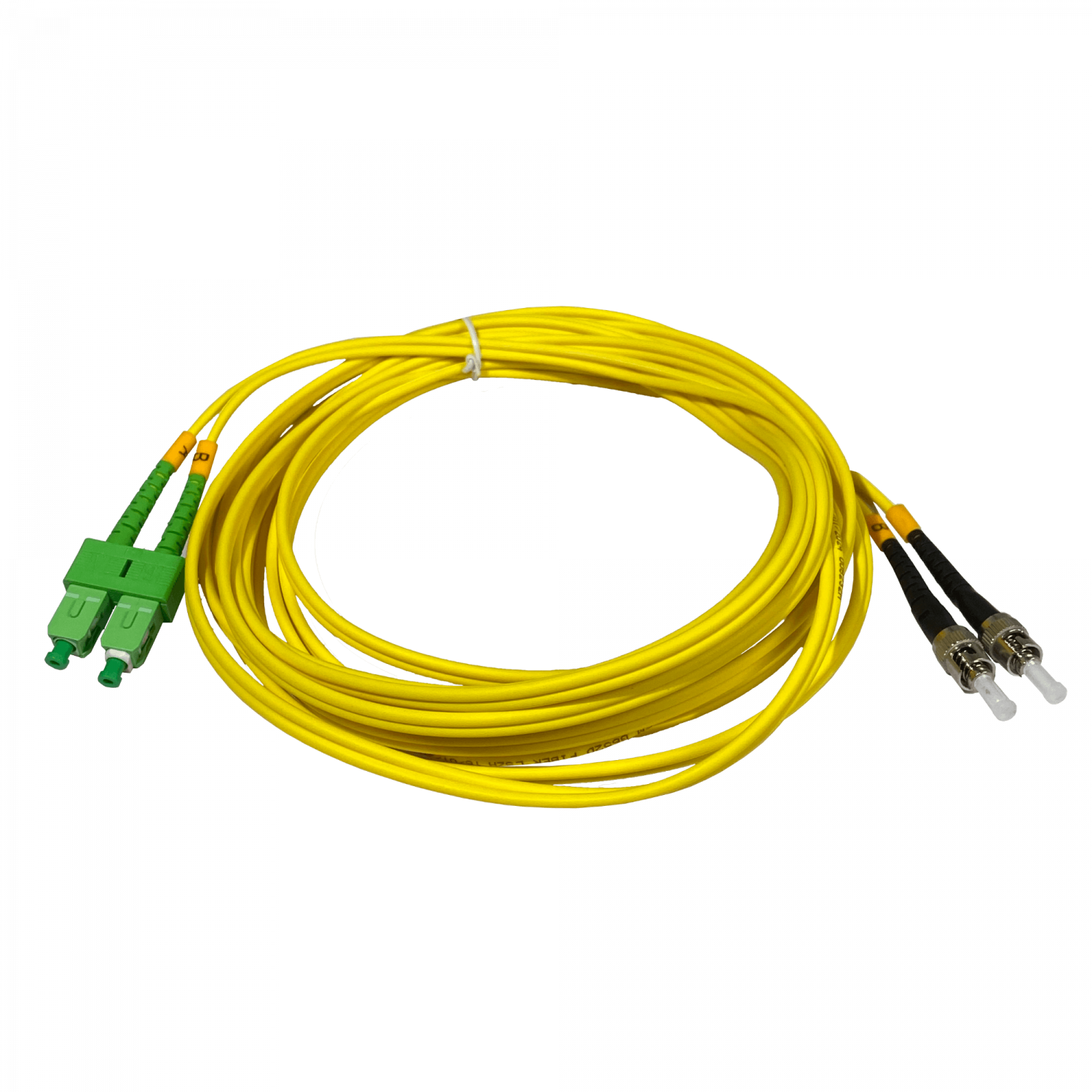 5mt SC/APC-ST/UPC MonoModo SM Duplex Jumper Cable Fibra 9/125um 3mm 3