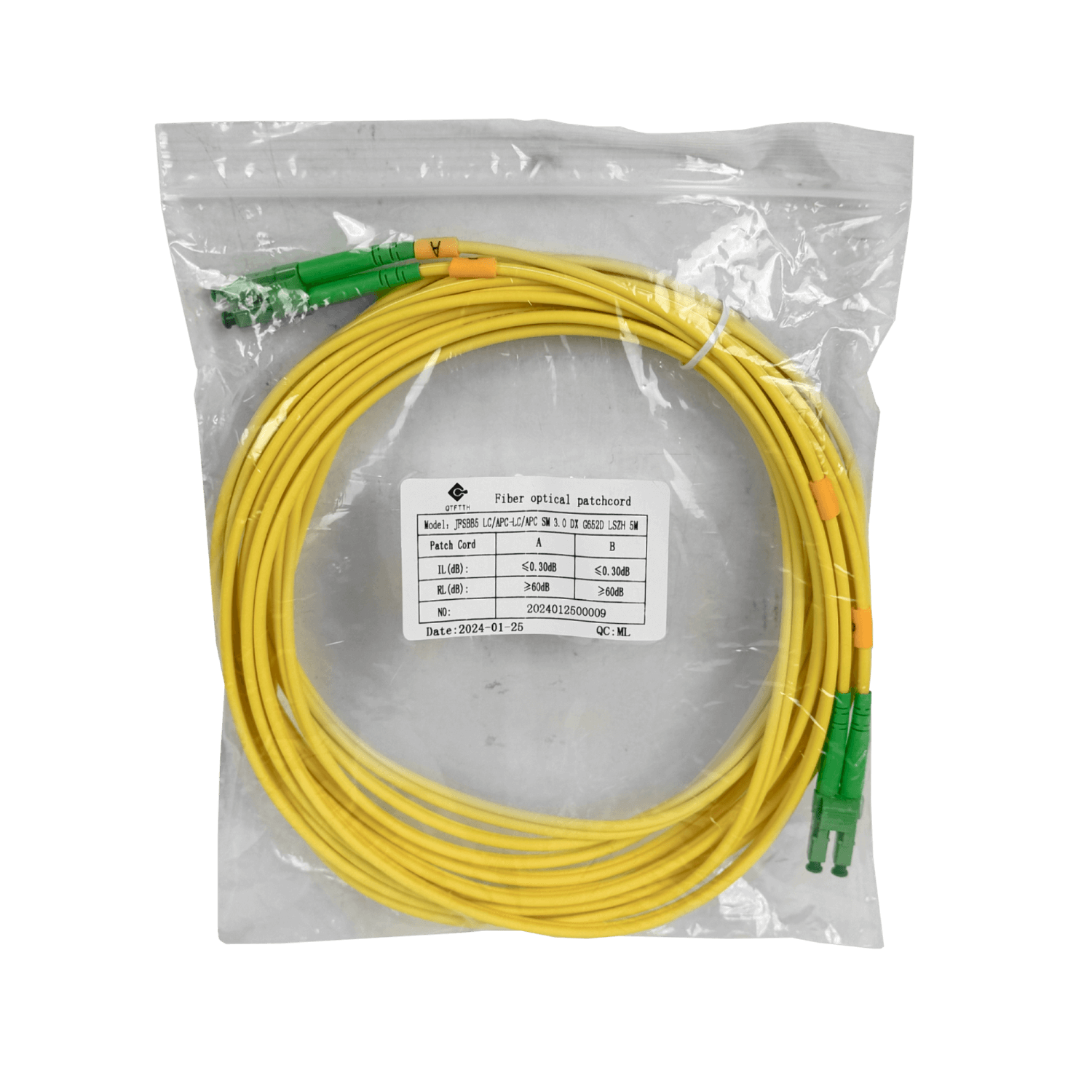 5mt SM LC/APC-LC/APC MonoModo SM Duplex Jumper Cable Fibra 3.0mm 9/125 1