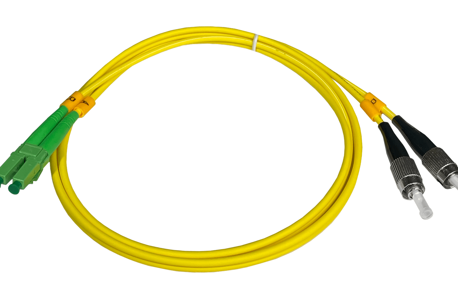 1mt LC/APC-FC/UPC MonoModo SM Duplex Jumper Cable Fibra 9/125um 3mm 1