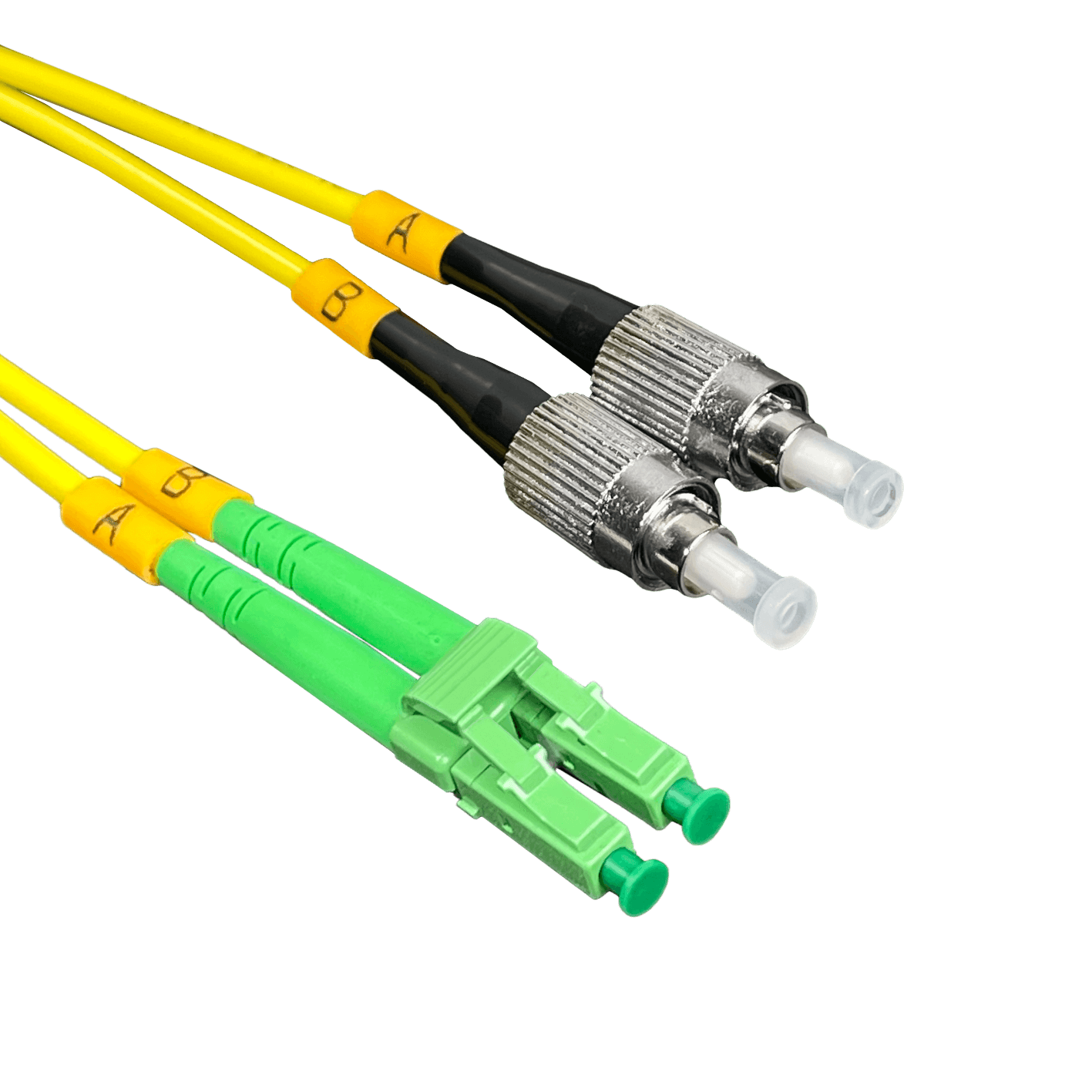 1mt LC/APC-FC/UPC MonoModo SM Duplex Jumper Cable Fibra 9/125um 3mm 3