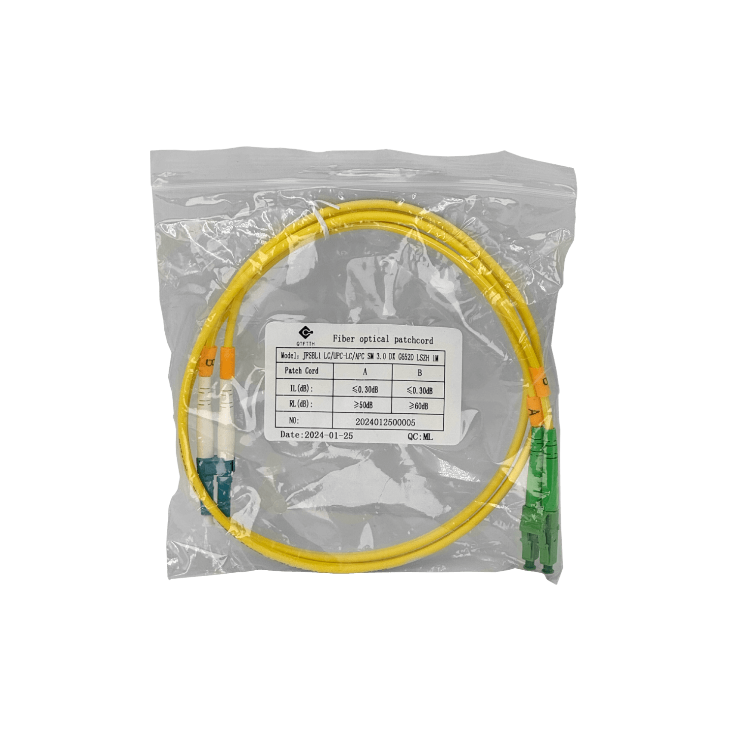 1mt SM LC/UPC-LC/APC MonoModo SM Duplex Jumper Cable Fibra 3.0mm 9/125 2