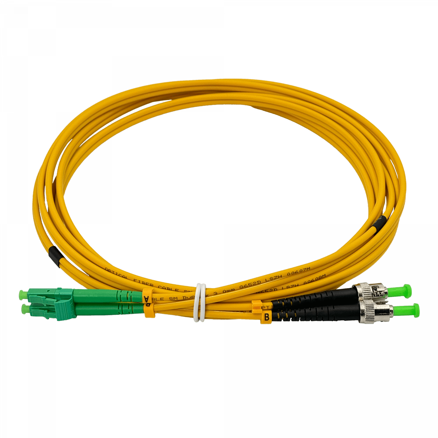 3mt LC/APC-ST/APC MonoModo SM Duplex Jumper Cable Fibra 9/125um 3mm 2
