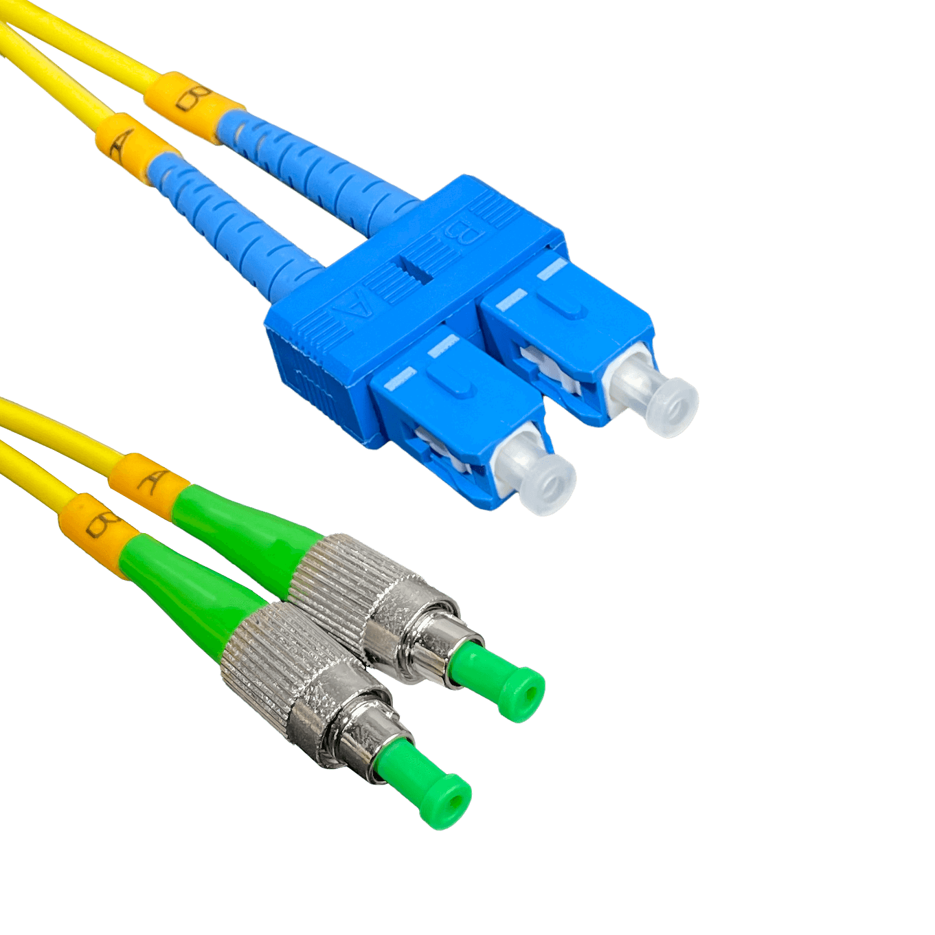 1mt SC/UPC-FC/APC MonoModo SM Duplex Jumper Cable Fibra 9/125um 3mm 1