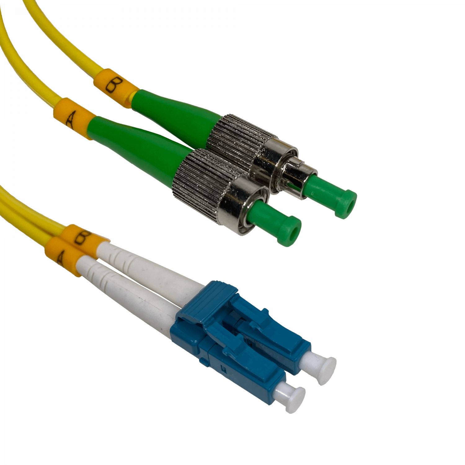 1mt FC/APC-LC/UPC MonoModo SM Duplex Jumper Cable Fibra 9/125um 3mm 1