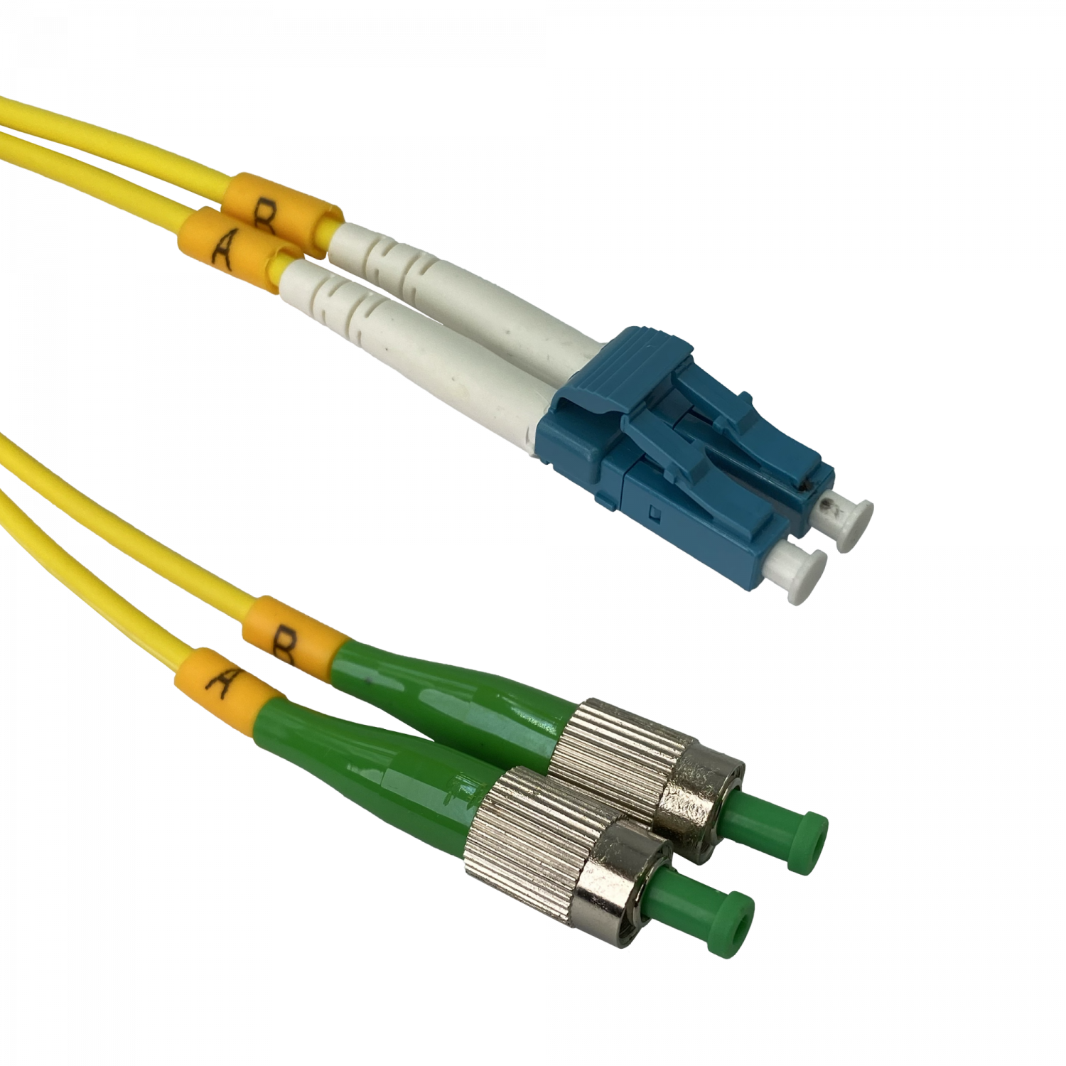 2mt FC/APC-LC/UPC MonoModo SM Duplex Jumper Cable Fibra 9/125um 3mm 1