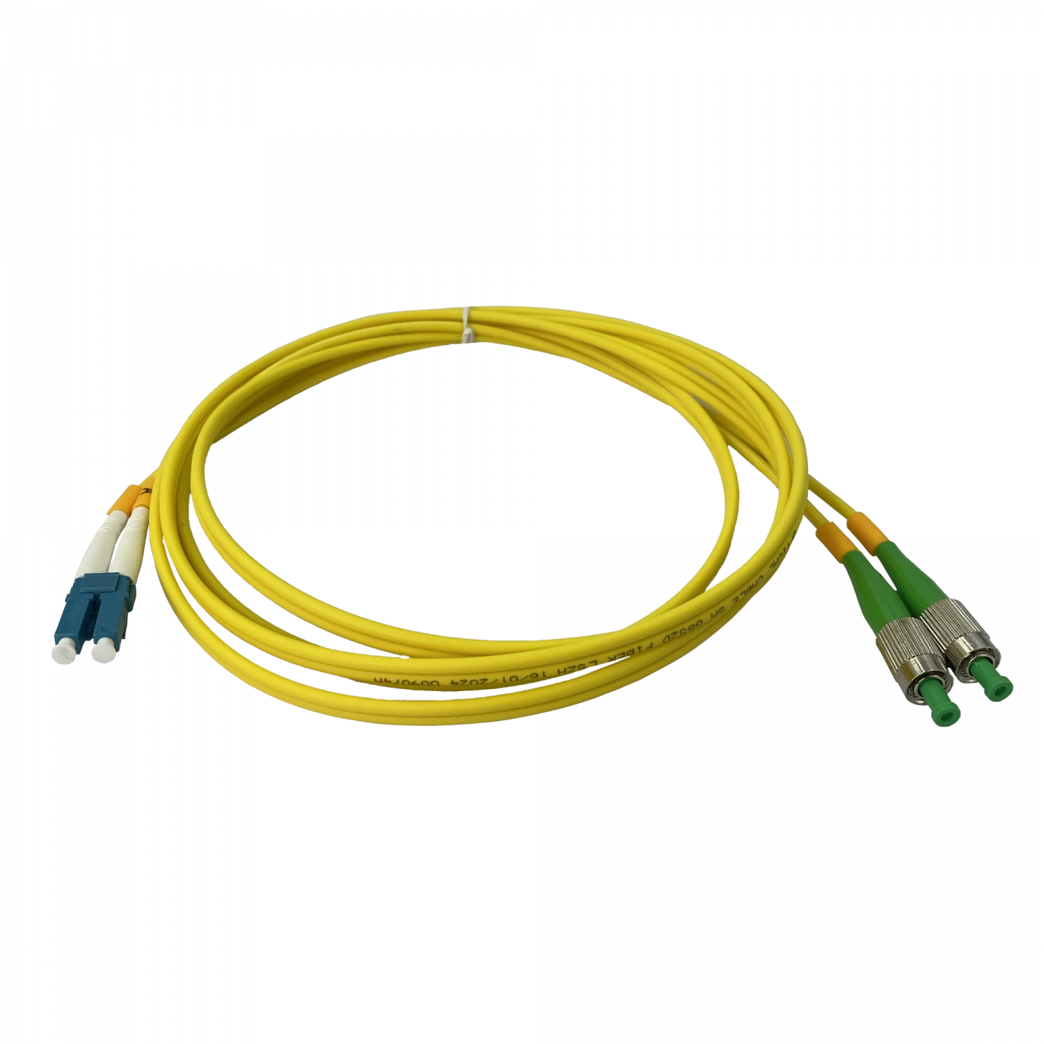2mt FC/APC-LC/UPC MonoModo SM Duplex Jumper Cable Fibra 9/125um 3mm 3