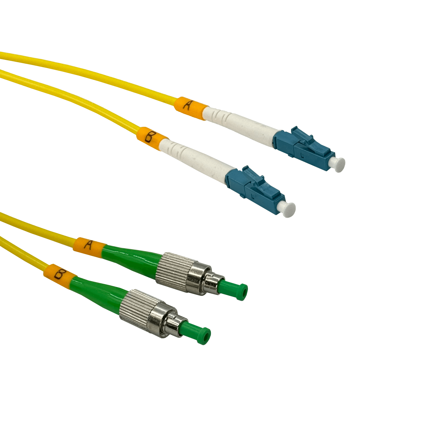 5mt FC/APC-LC/UPC MonoModo SM Duplex Jumper Cable Fibra 9/125um 3mm 1