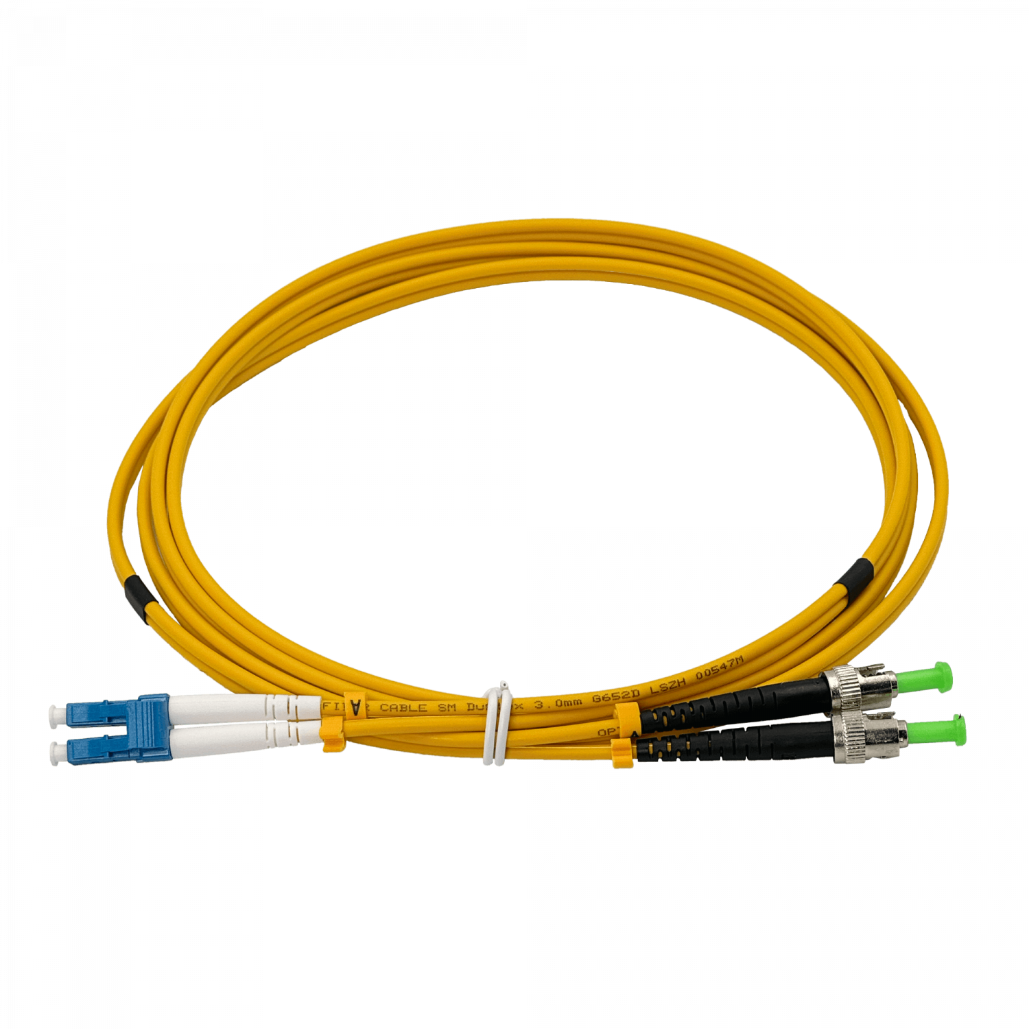 2mt LC/UPC-ST/APC MonoModo SM Duplex Jumper Cable Fibra 9/125um 3mm 3