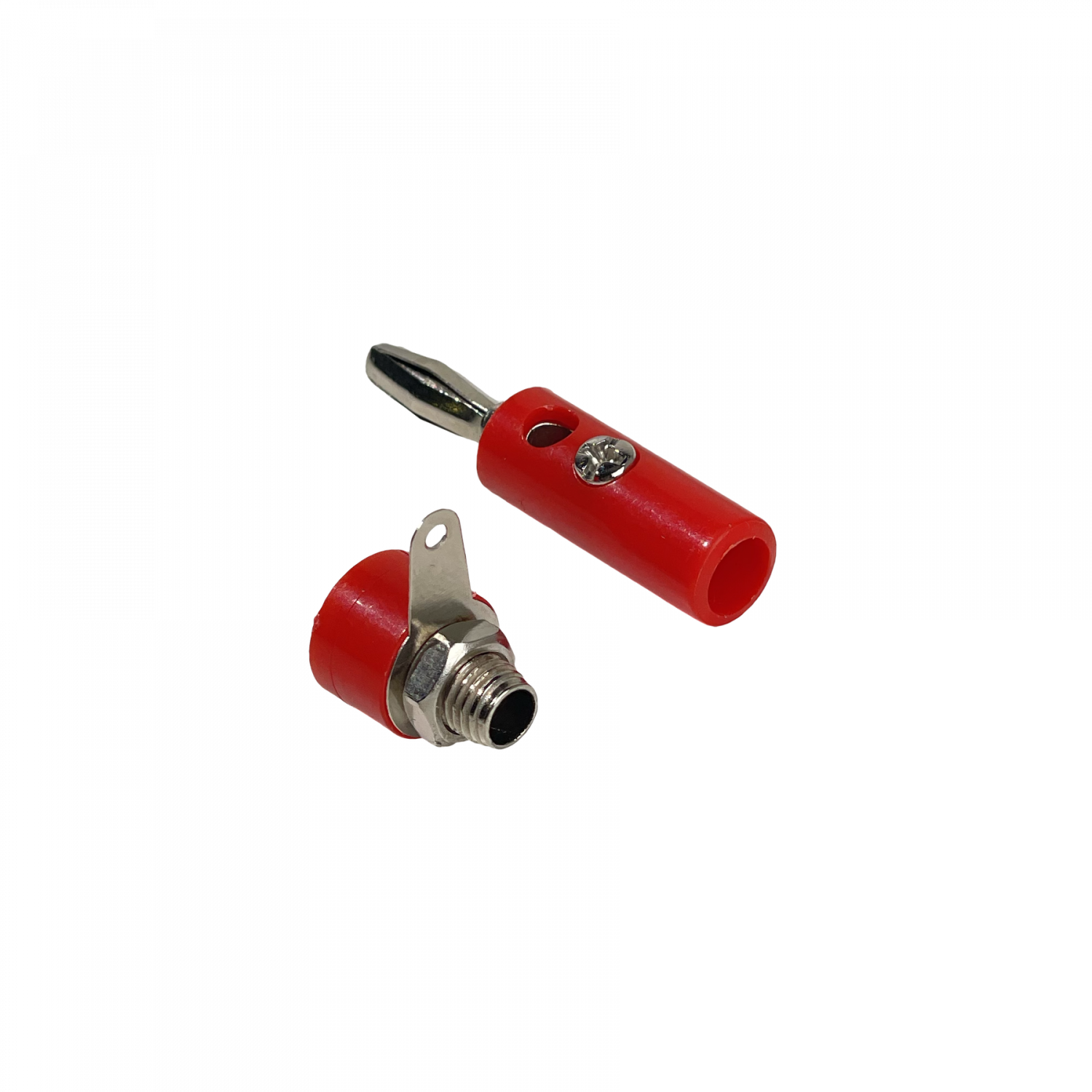 Conector Rojo Banana Plug 4mm Macho y Hembra J072 1