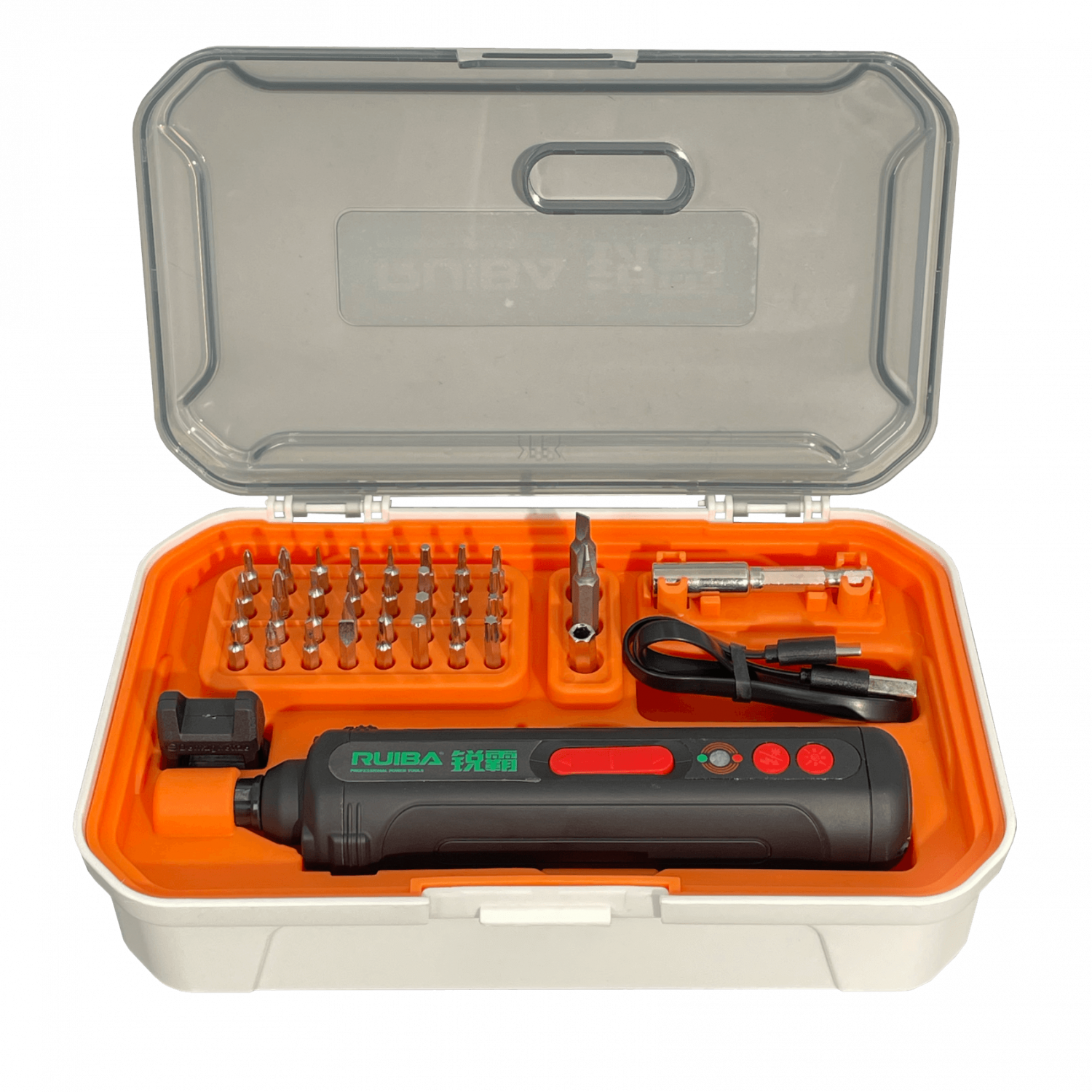 RUIBA Juego de Atornillador inalambrico Recargable 36-Puntas LED USB 5
