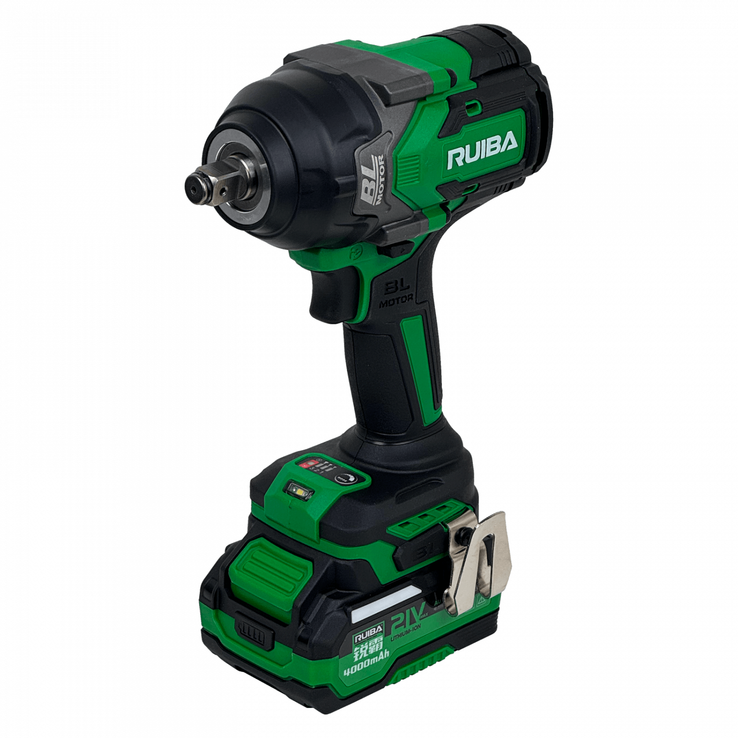 RUIBA Llave De Impacto Inlambrica 1/2-Pulg 12,7mm + 2 Bat-ion 21V 4Ah 7