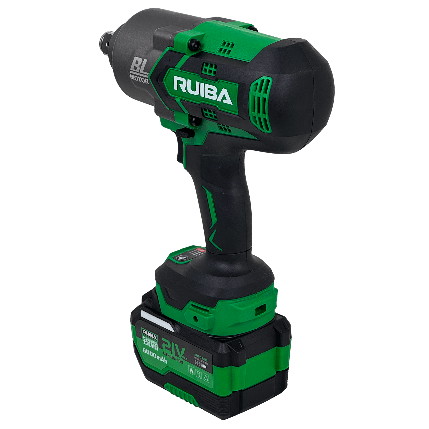 RUIBA Llave de impacto inlambrica 3/4-Ps ulg 19mm + 2 Bat-ion 21V 4Ah 4