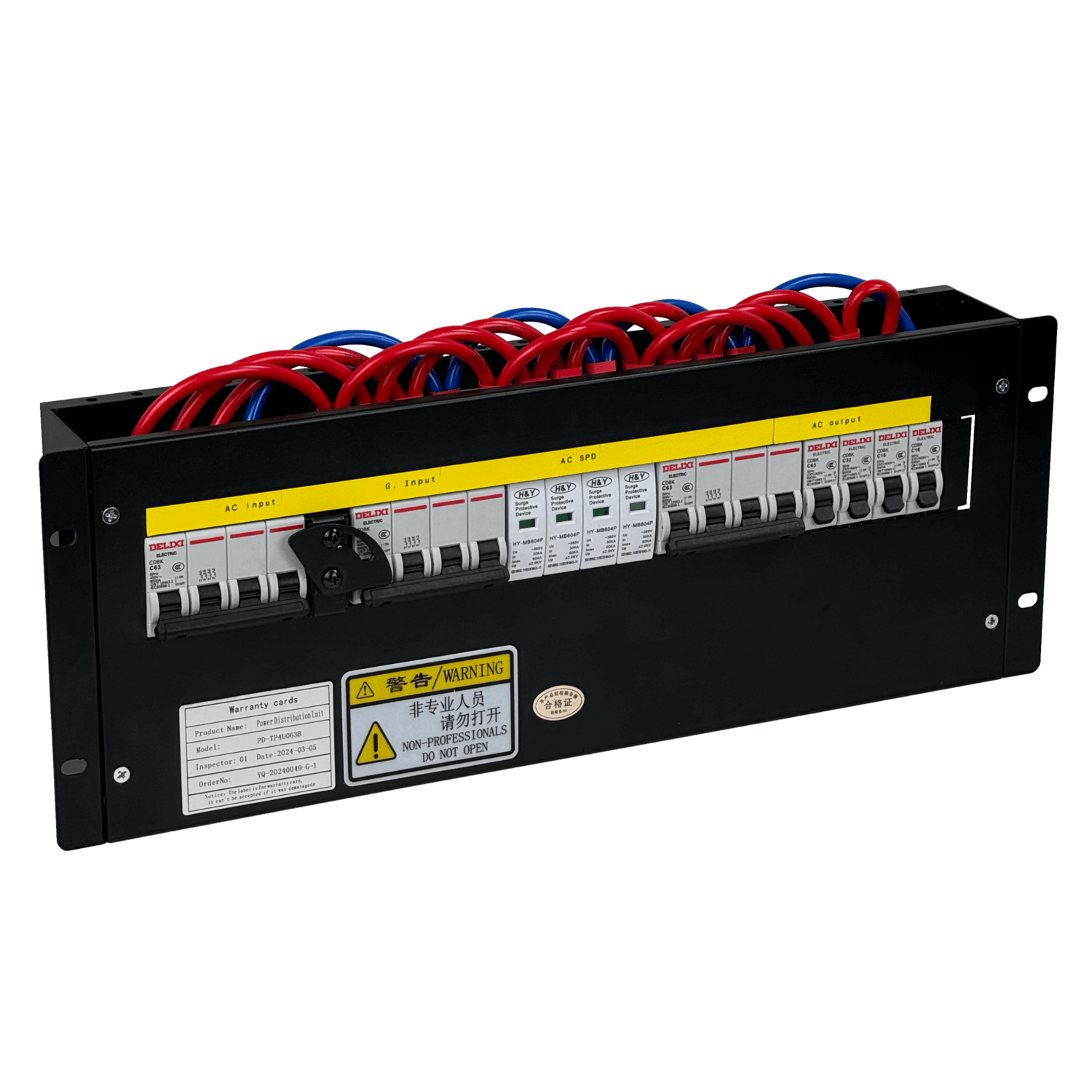 63A 3-Fase Sistema de Transferencia Manual 4-out Rack 4U 2