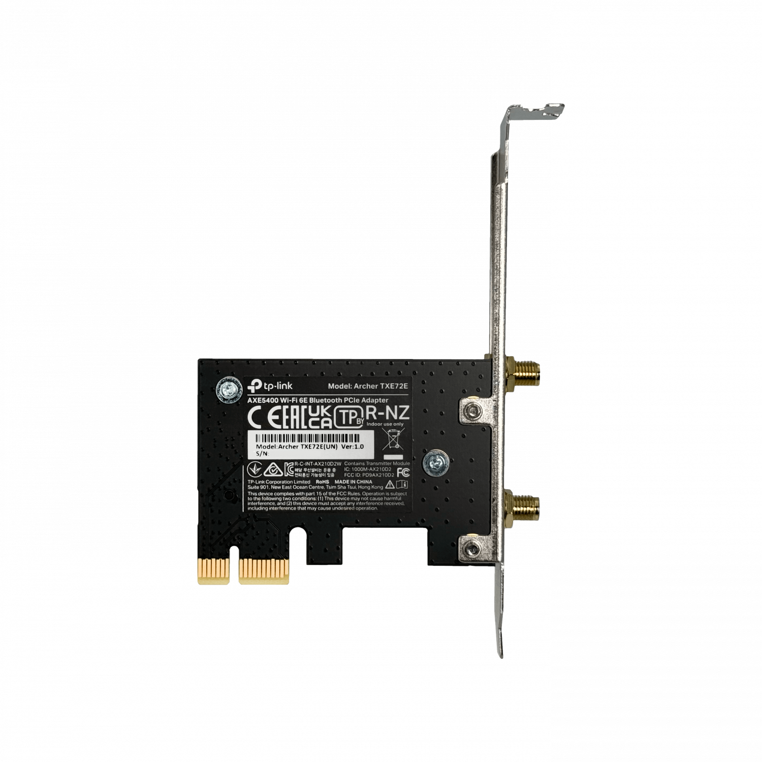 Adaptador PCIe WiFi 6E AXE5400 con Bluetooth 5.3 TP-Link Archer TXE72E, 2 antenas de alta ganancia 6