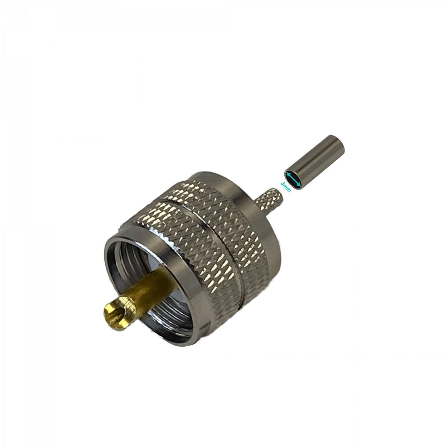 Conector Coaxial Crimpeable UHF-Macho, Compatible con RG316, CA100, RG174 4