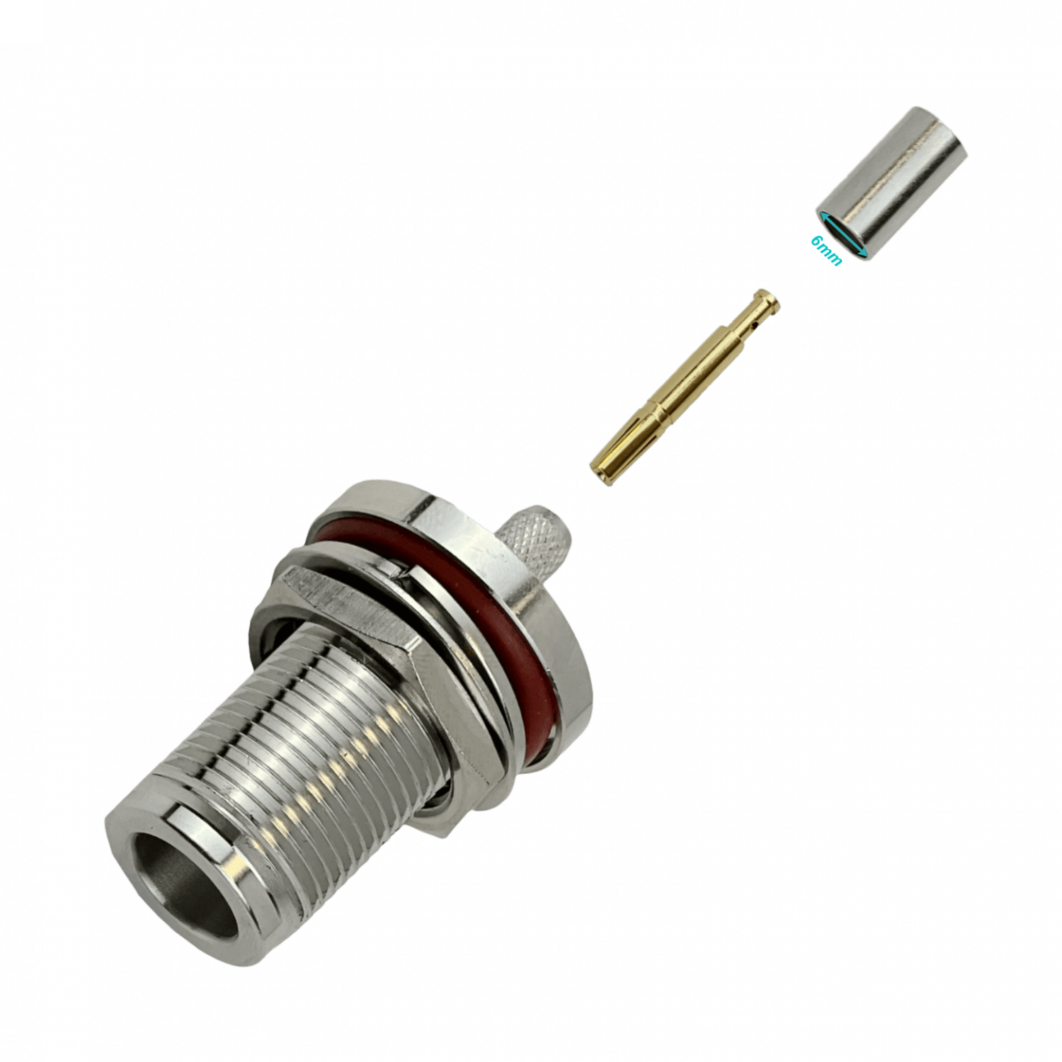 N-Hembra LMR195 RG58 16mm-Diamet Panel Conector Crimpeable Coaxial 3