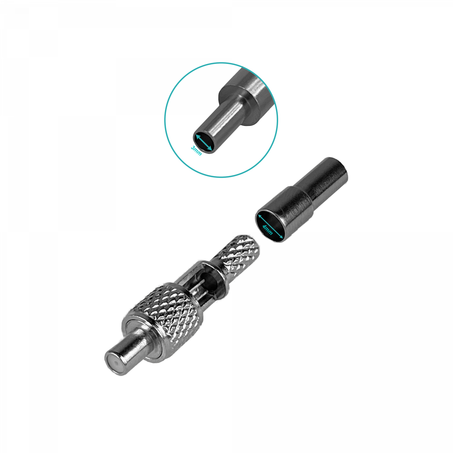 TS9-Hembra RG316 Conector Coaxial Crimpeable CA100 RG174 3