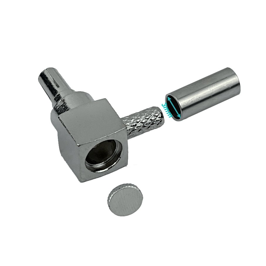 CRC9-Macho 90-Grados RG316 Conector Crimpeable CA100 RG174 1