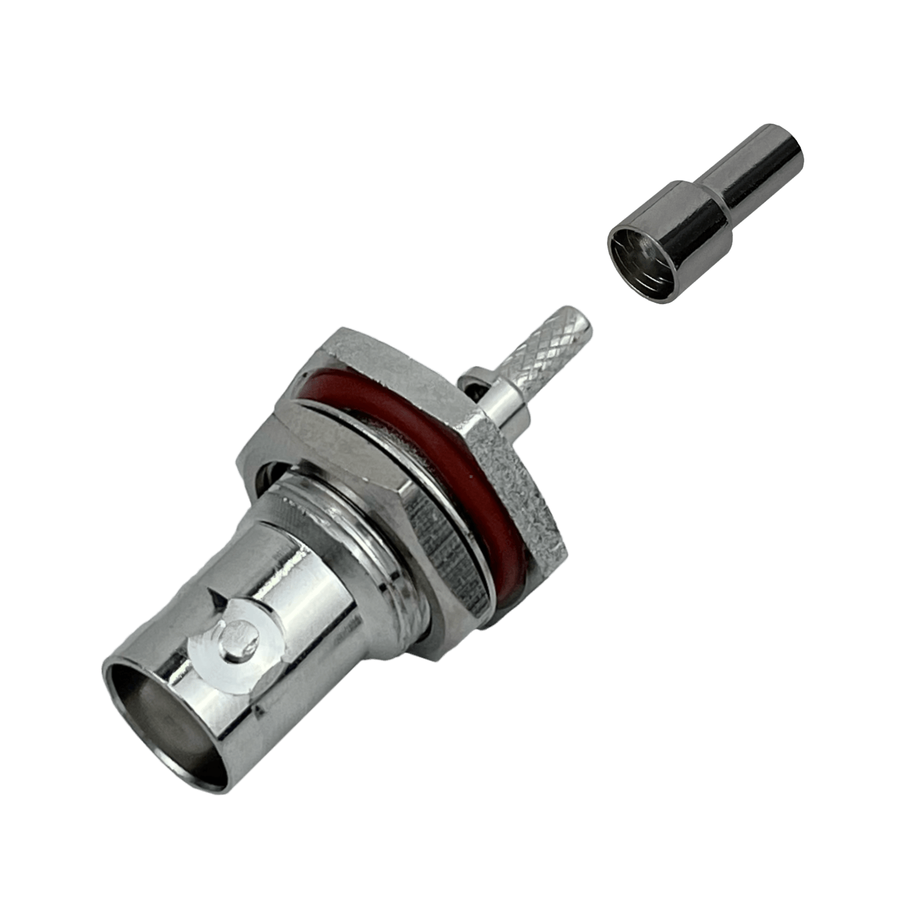 Conector BNC hembra BH1E RG316 13mm panel crimpeable coaxial CA100 1