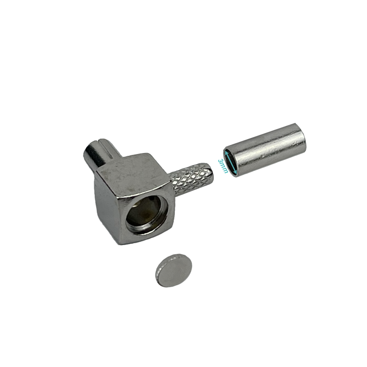 TS9-Macho 90-Grados RG316 Conector Crimpeable CA100 RG174 1