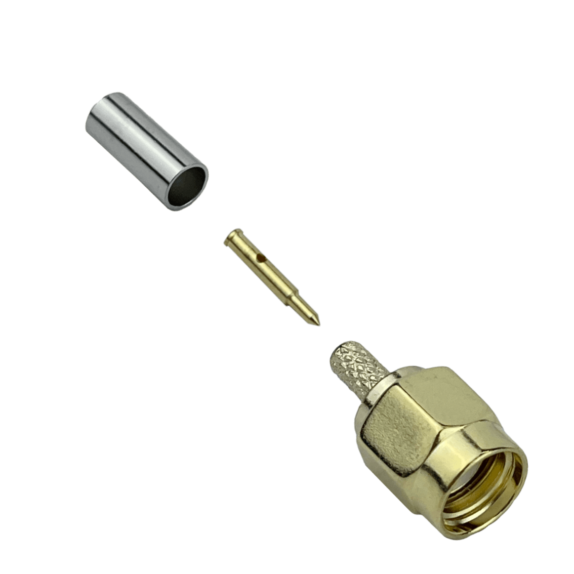 Conector coaxial SMA macho crimpeable para cable RG316 CA100 RG174 1