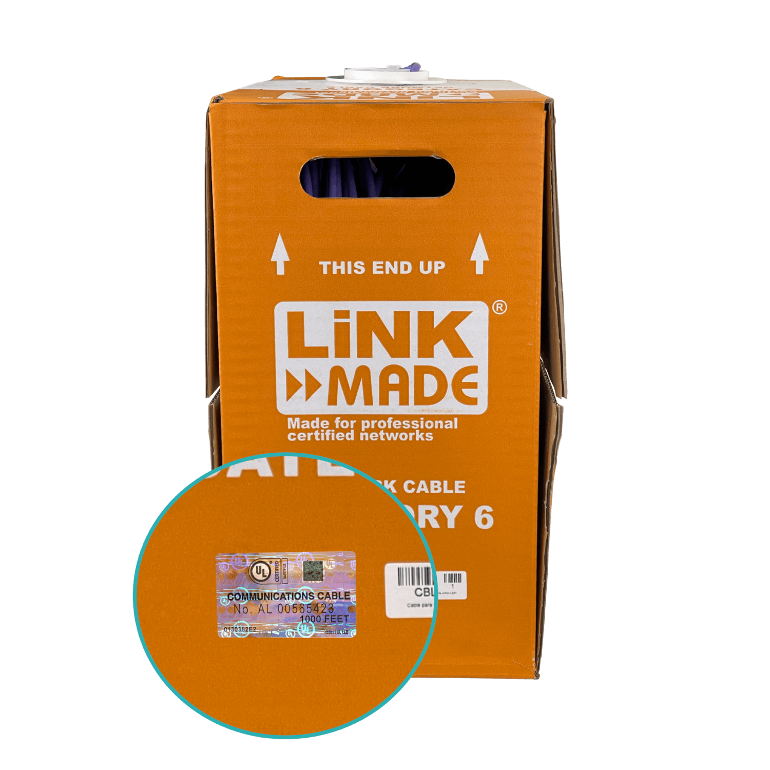Caja Cable LINKMADE Cat6 UTP Violeta 305mt LSZH Unifilar Cobre Taiwan 3