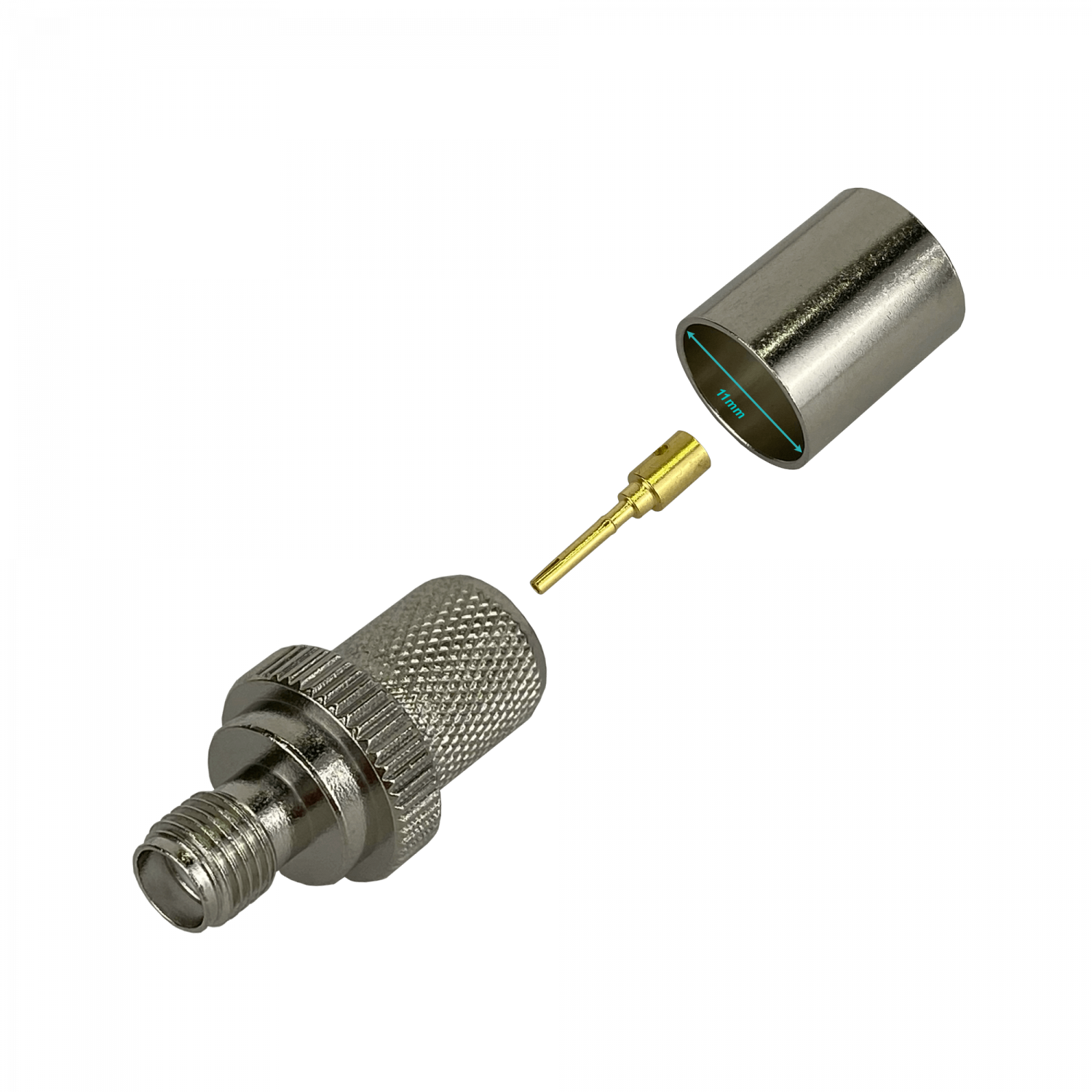 Conector coaxial SMA hembra crimpeable para cable CA400 LMR400 serie 400 1