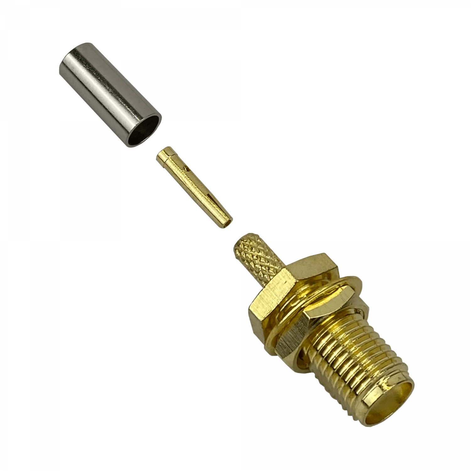 Conector coaxial SMA hembra crimpeable para cable RG316 CA100 RG174 2