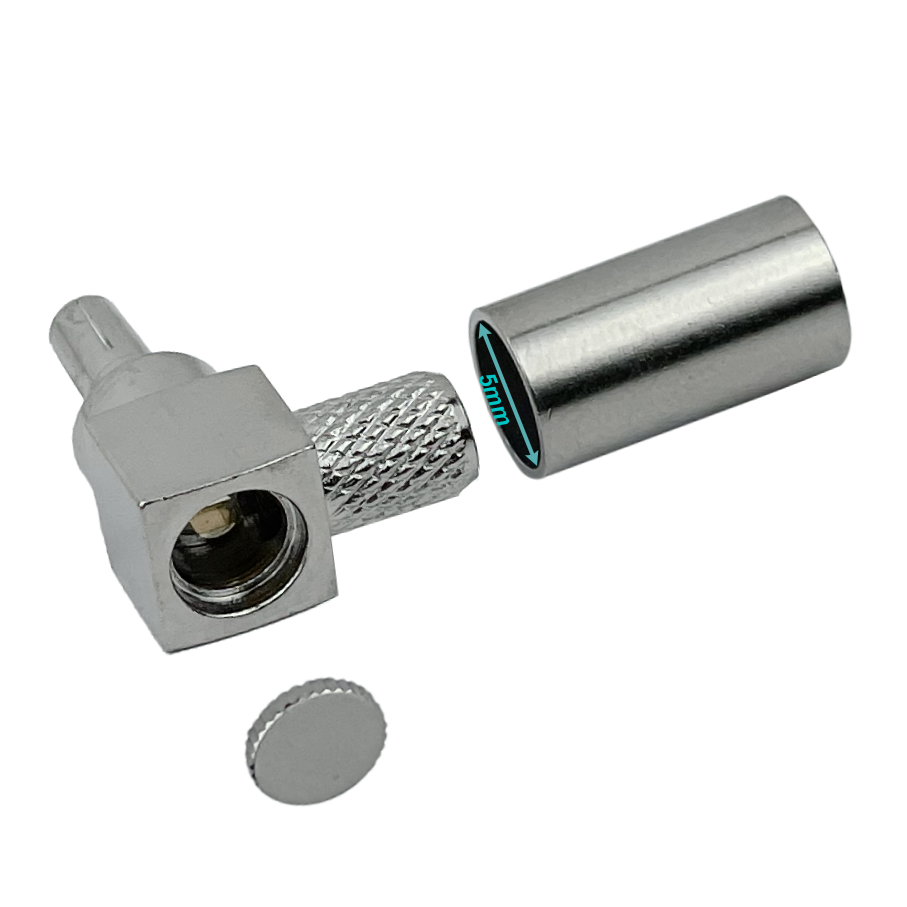 CRC9-Macho 90-Grados LMR195 Conector Crimpeable RG58 RG142 3