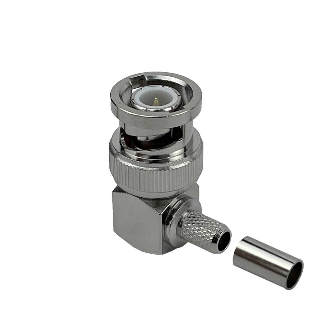 Conector BNC macho BM2J 90 grados LMR195 crimpeable RG58 RG142 4
