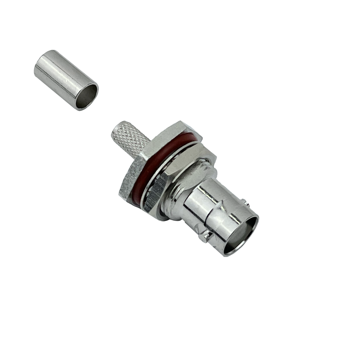 Conector BNC hembra BH2E LMR195 RG58 13mm panel crimpeable coaxial 4