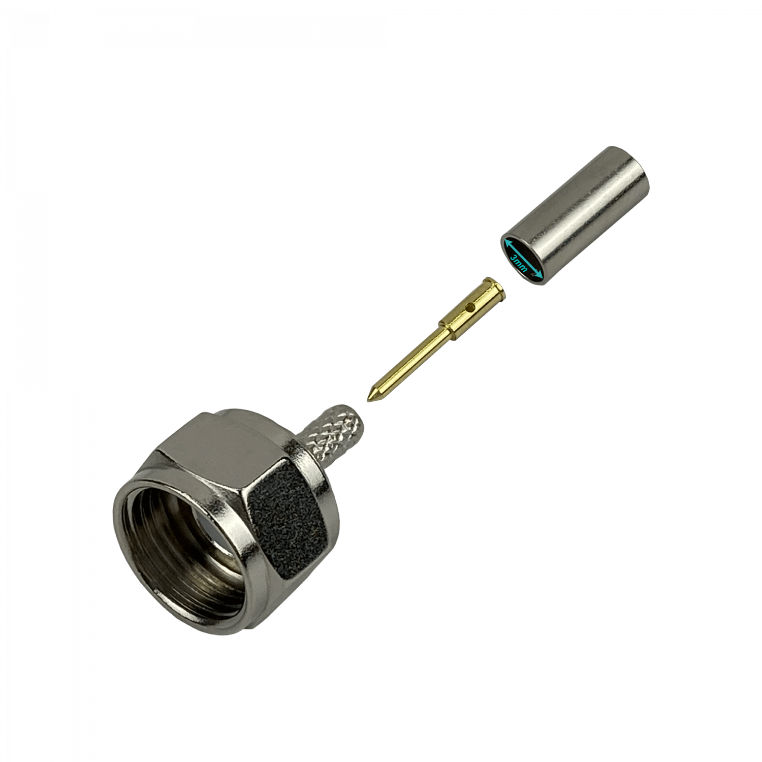 F-Macho RG316 Conector Coaxial Crimpeable CA100 RG174 1
