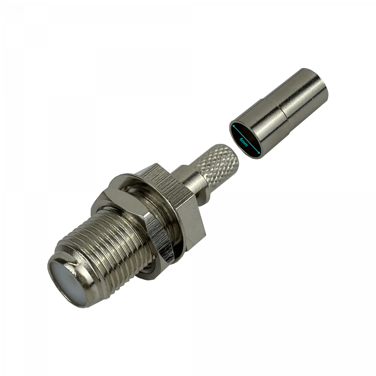 F-Hembra LMR195 RG58 Conector Crimpeable Serie-195 1