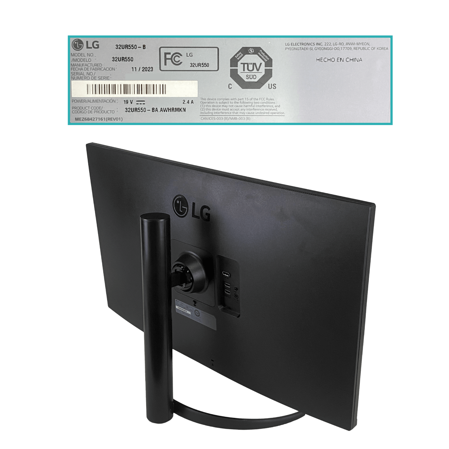 LG 31,5-Pulgadas 3840x2160 4K 2-HDMI 1-DP 16:09 Monitor HDR 32UR550-B 2