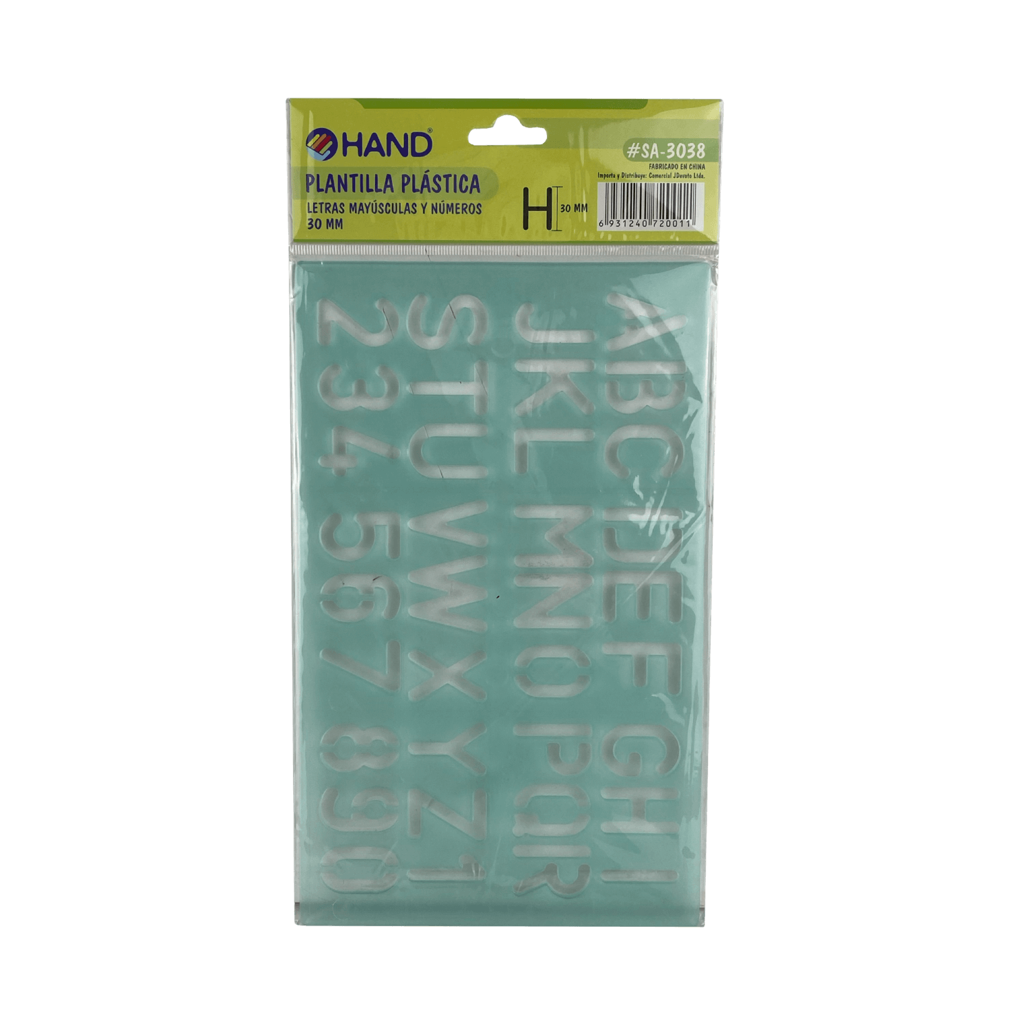 Normografo Planilla Plastica Letras y Numeros 30mm 150x240x2mm 2