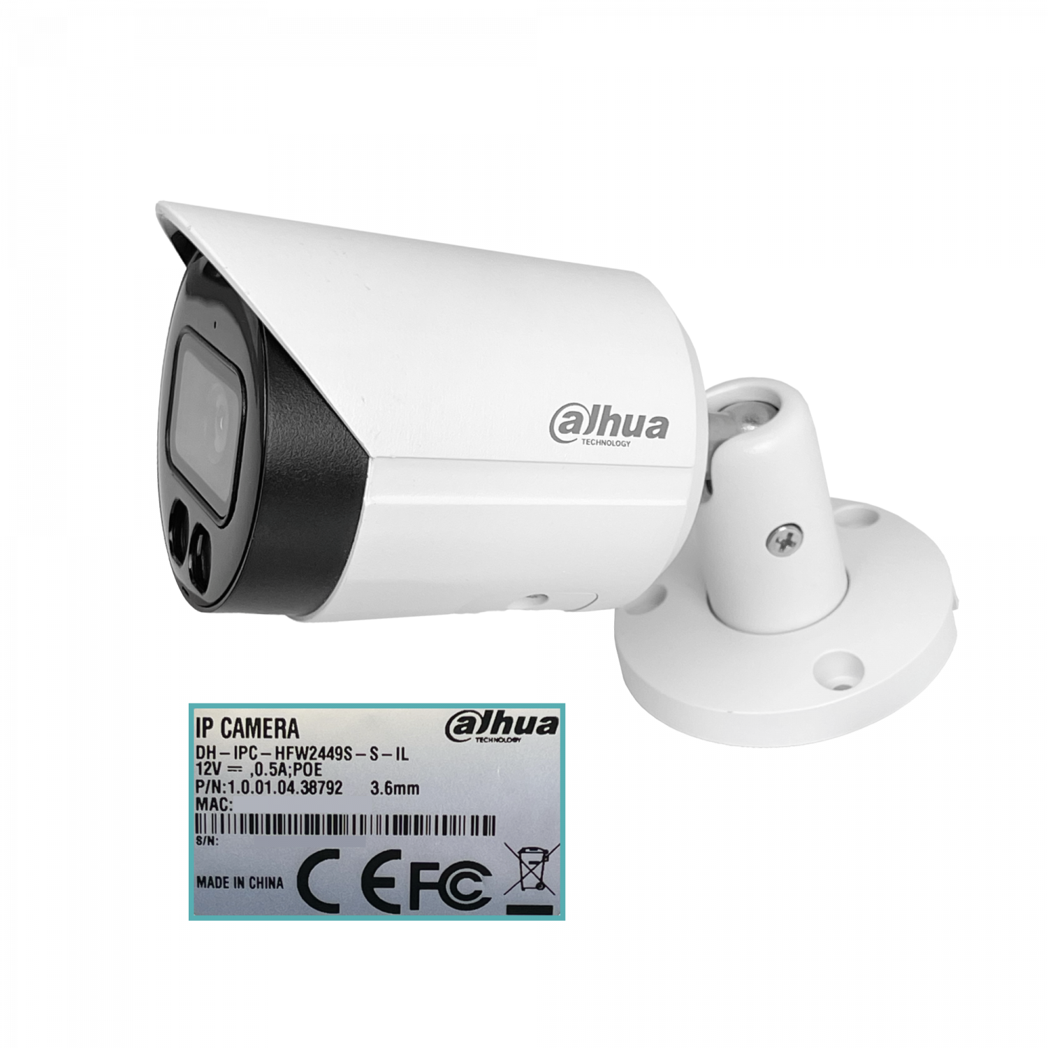 Cámara Bullet IP Dahua IPC-HFW2449S-S-IL, 4MP, Iluminación Dual Inteligente, Full-Color, Lente 2.8mm 4