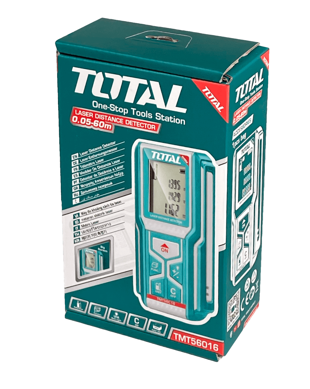 Medidor laser Total LASER-60 0-60m memoria IP54 incluye pilas 3