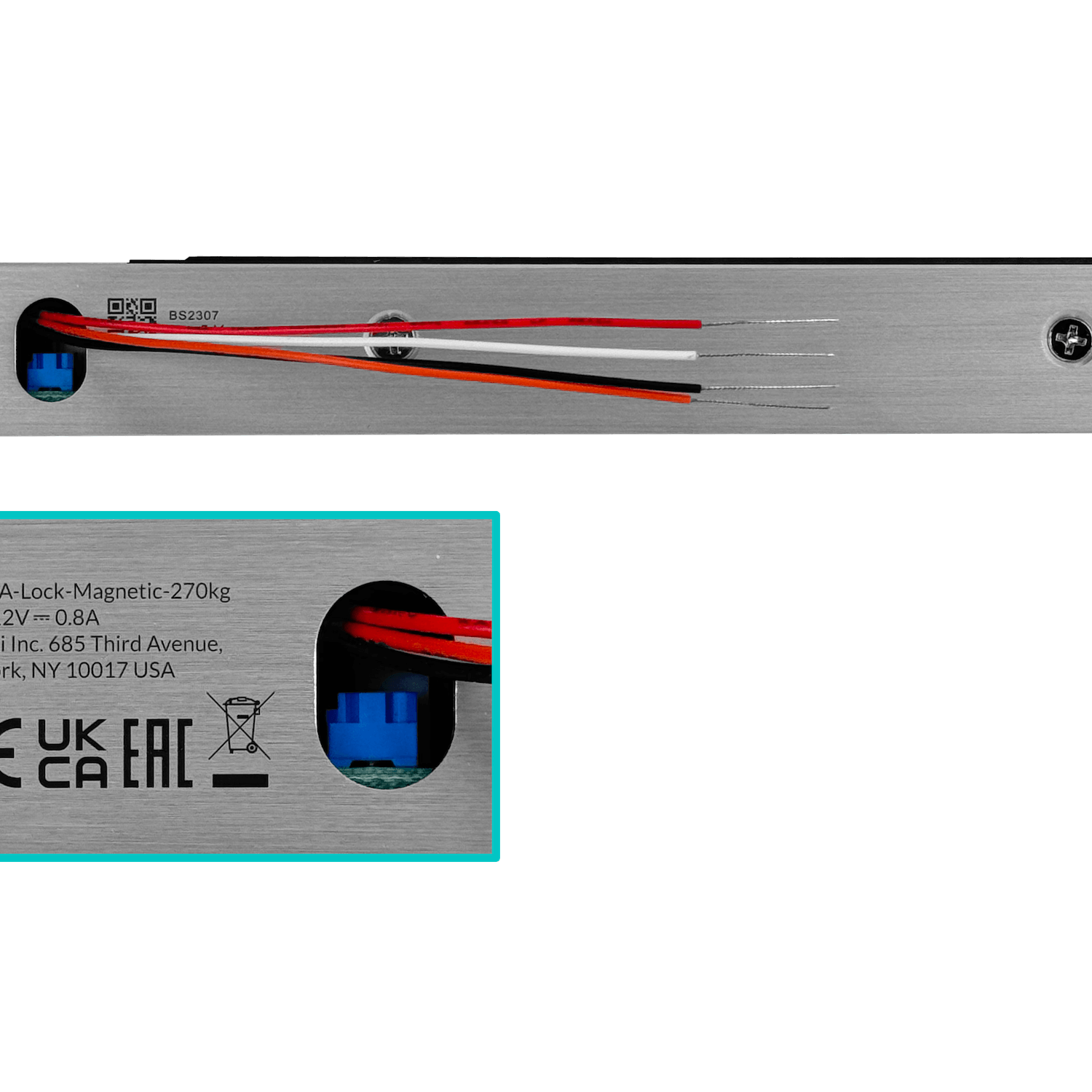 Cerradura Electromagnética, Resistencia 270 kg, Diseño Negro y Gris, Ubiquiti UA-Lock-Magnetic-270kg 7