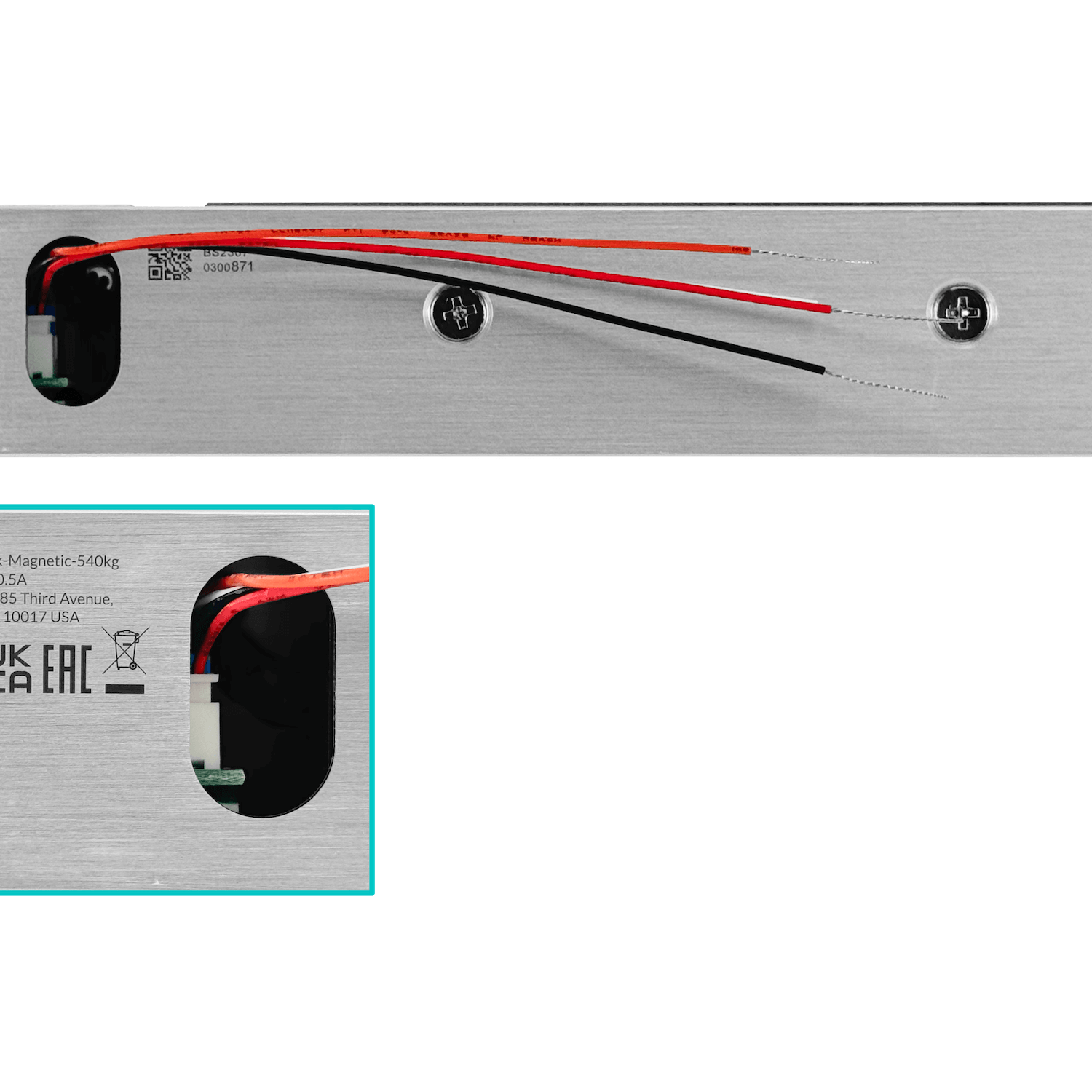 Cerradura Electromagnética, Resistencia 540 kg, Diseño Negro y Gris, Ubiquiti UA-Lock-Magnetic-540kg 2