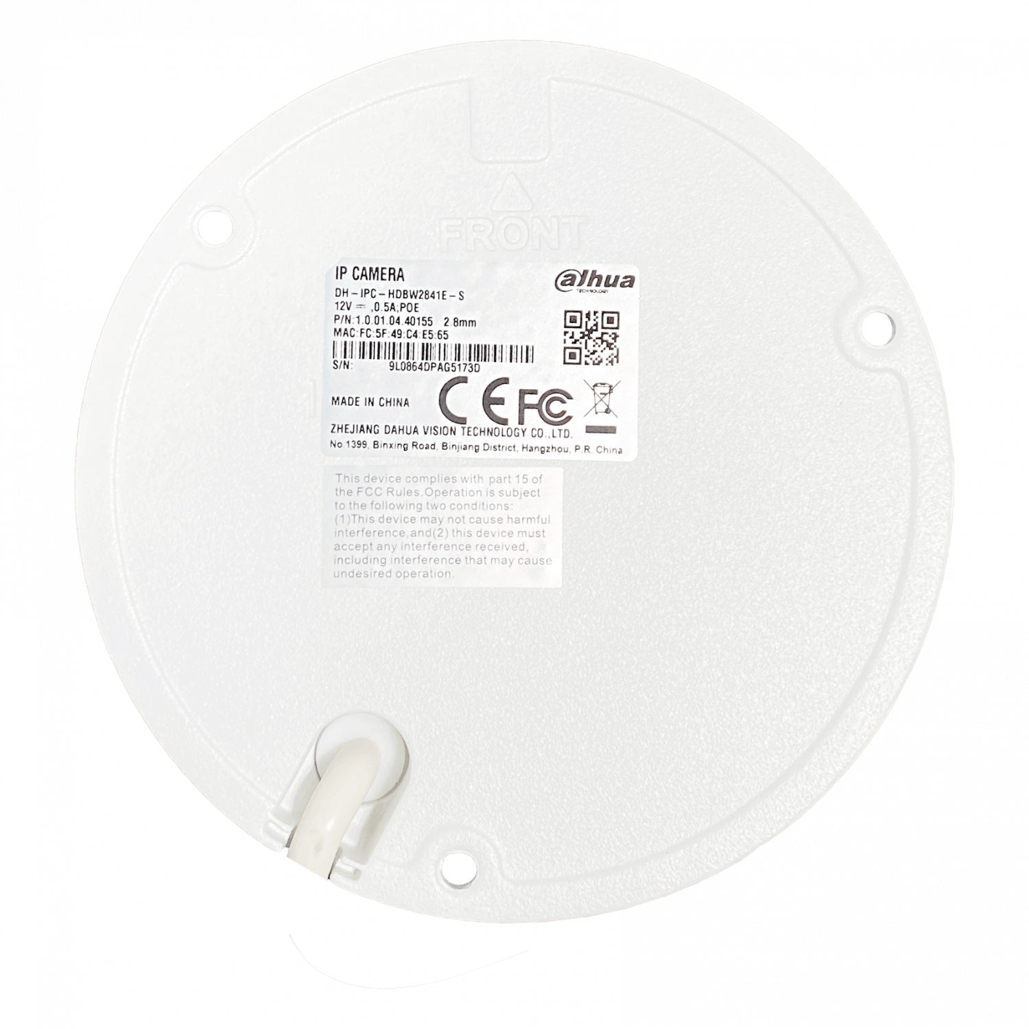Cámara de Vigilancia Dahua Mini Domo 8MP Lente Fijo IP67 IK10 IR30mt Soporta IVS WizSense 3