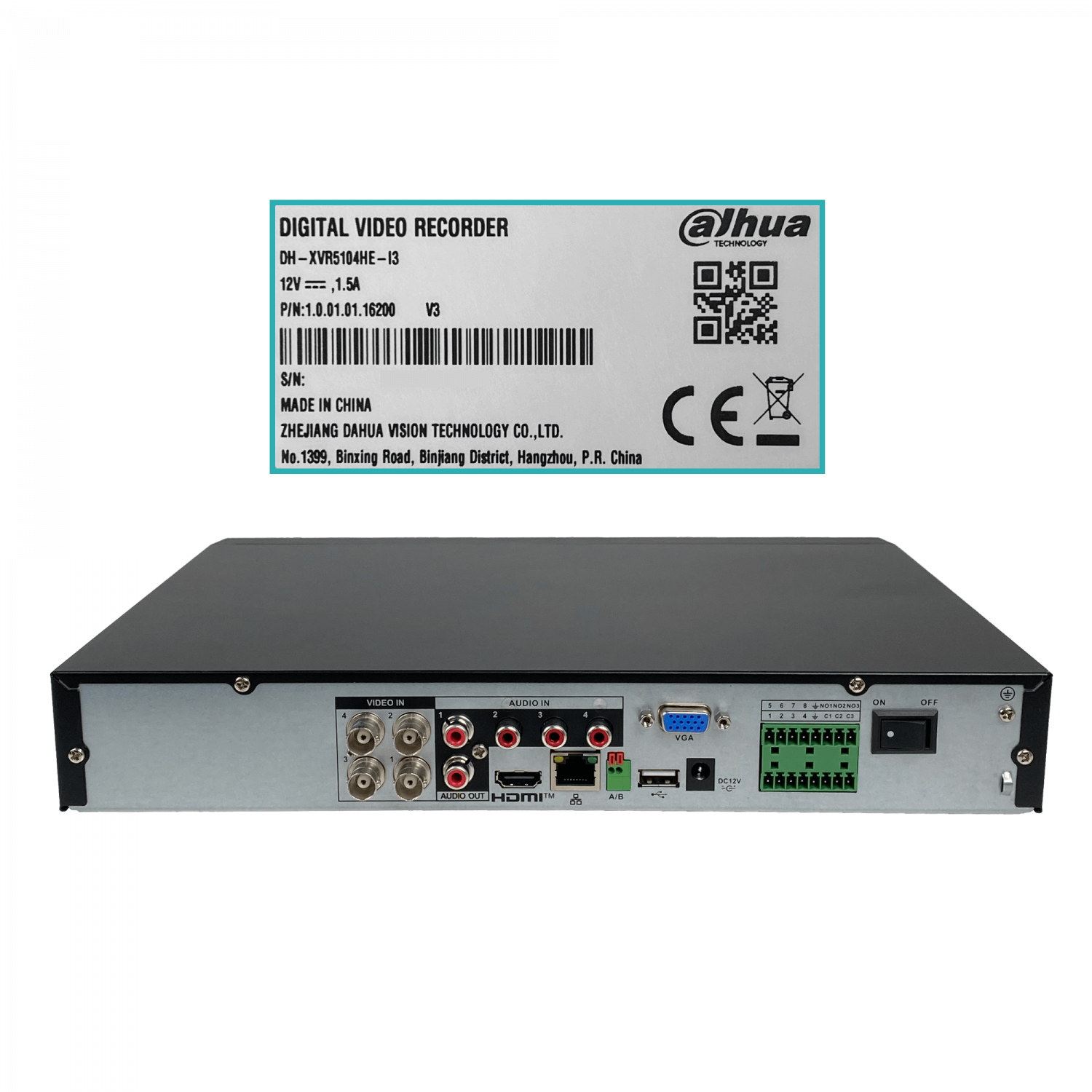 Grabador Digital Dahua DH-XVR5104HE-I3(1TB), 4 Canales, 5MP, AI Integrada 6