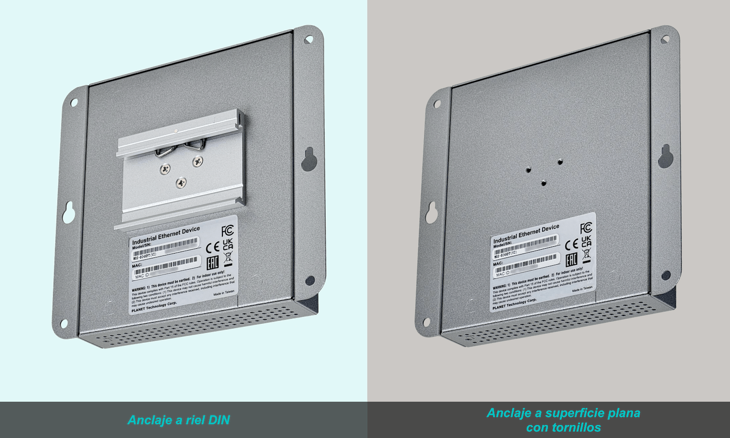 PLANET 8-1000 4-PoE+120W-total Switch Indust Admin Riel-DIN 48/54VDC 6