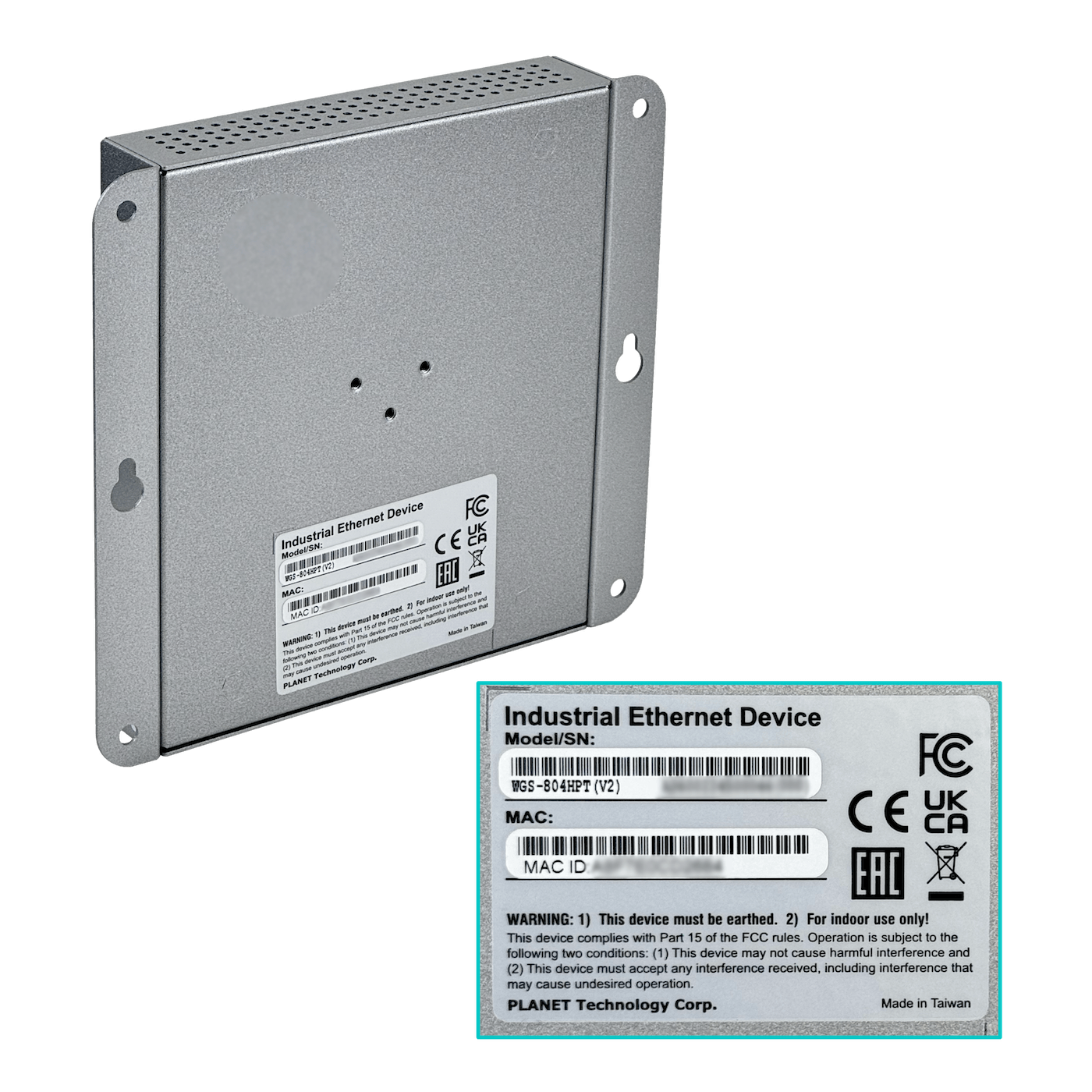 PLANET 8-1000 4-PoE+120W-total Switch Indust Admin Riel-DIN 48/54VDC 7