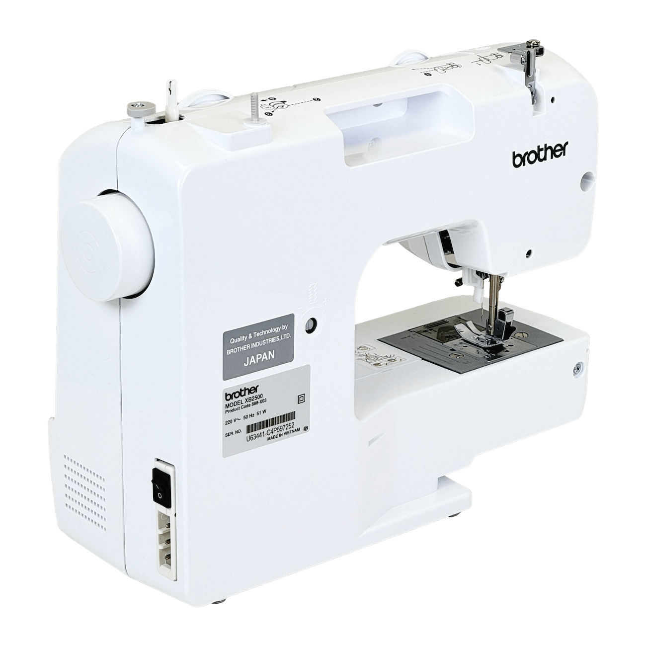 Máquina de Coser Brother XB2500, 25 Puntadas, Ojal en 4 Pasos, Enhebrador Automático 4