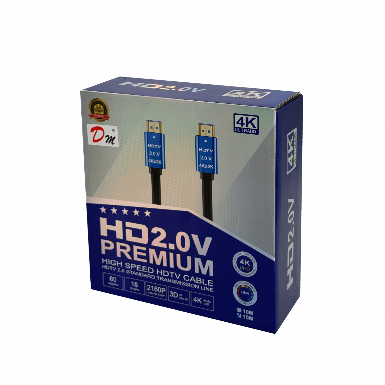 Cable HDMI 15m 4K 2160p v2.0, HDMI-M a HDMI-M, Negro, 60Hz 2